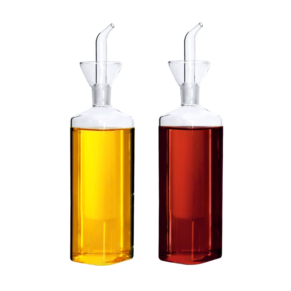 Landhope Oil Bottle Glass Olive Oil Dispenser Bottle Glass Cooking Oil Vinegar Measuring Dispenser With Spout For Kitchen And Bb