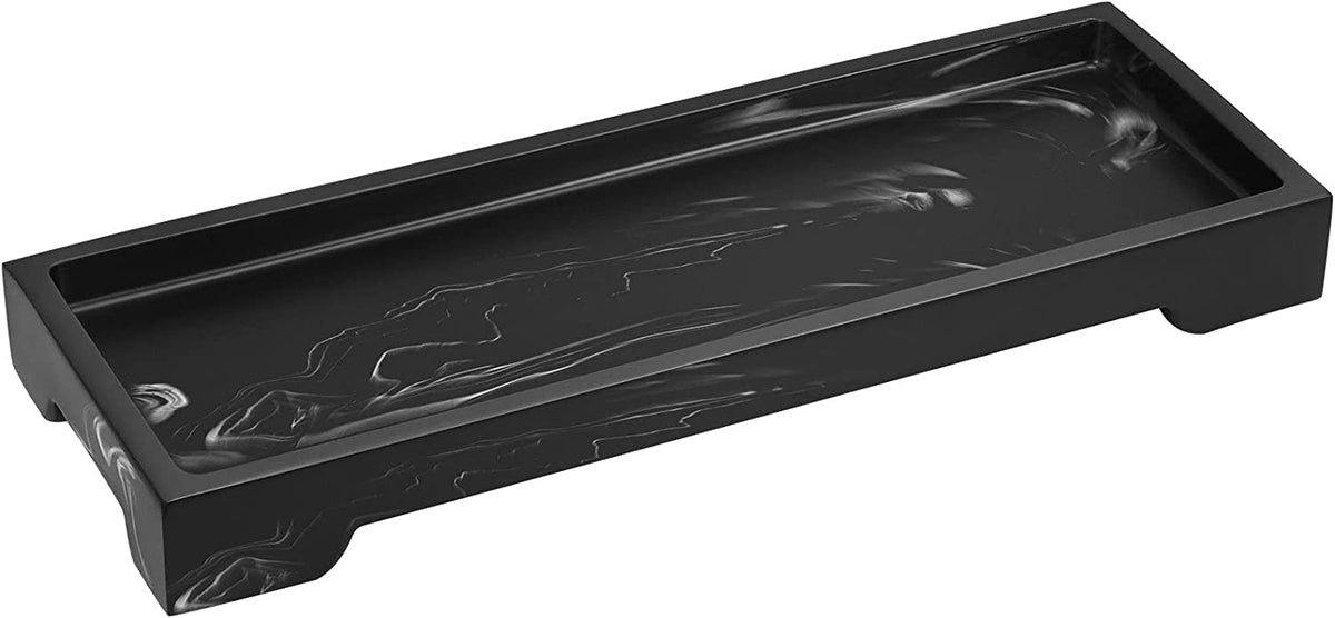 Luxspire Resin Vanity Tray, Bathroom Tray Toilet Tank Storage Tray, 11 X 4 Inch Kitchen Sink Trays, Vanity Countertop Organizer