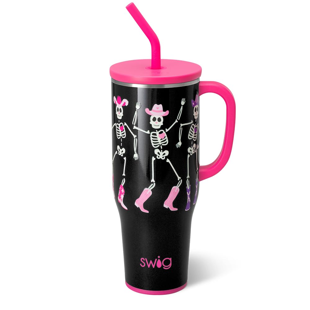 Swig Life 40oz Mega Mug, Halloween 40oz Tumbler with Handle and Straw, Extra Large Insulated Tumblers, Cup Holder Friendly Trave