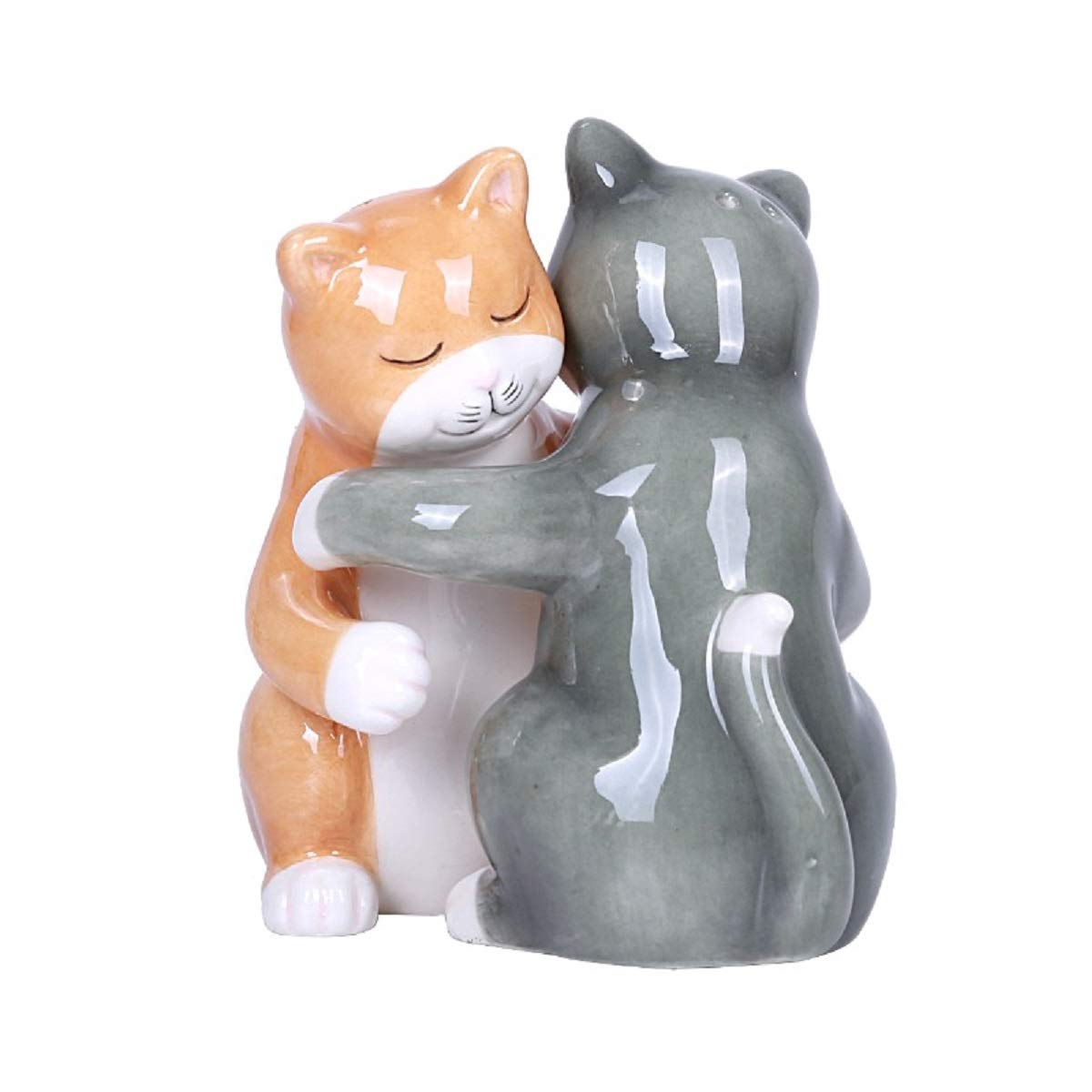 Pacific Giftware Hugging Cats Magnetic Ceramic Salt And Pepper Shakers Set