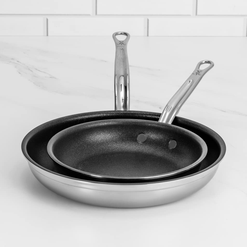 Hestan - Probond Collection - Titum Nonstick Stainless Steel Frying Pan Set, Induction Cooktop Compatible, Made Without Pfoas (8