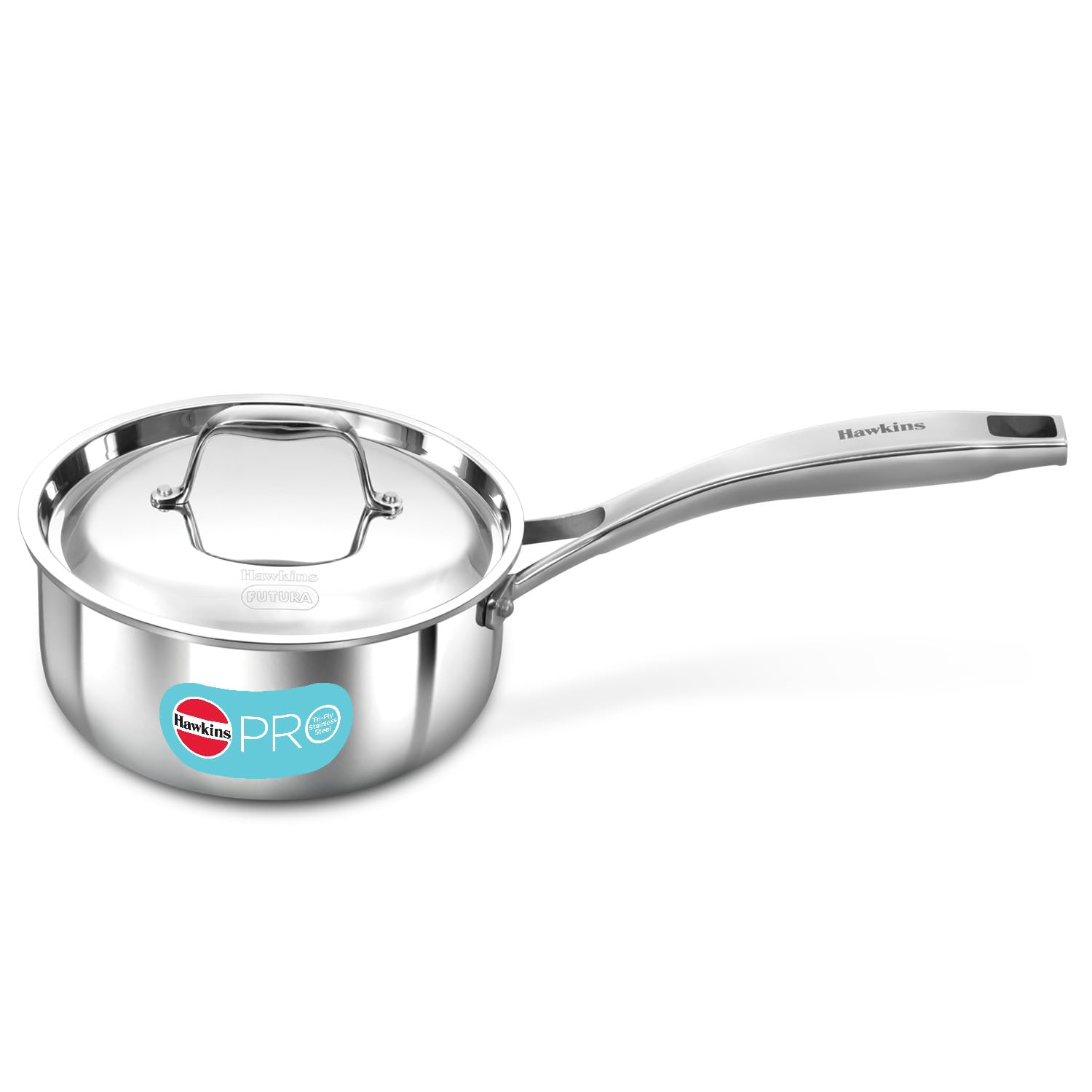 Hawkins Pro 1.5 Litre Sauce Pan, TriPly Stainless Steel Tea Pan/Milk Pan With Stainless Steel Lid, Silver (Pssp15S)