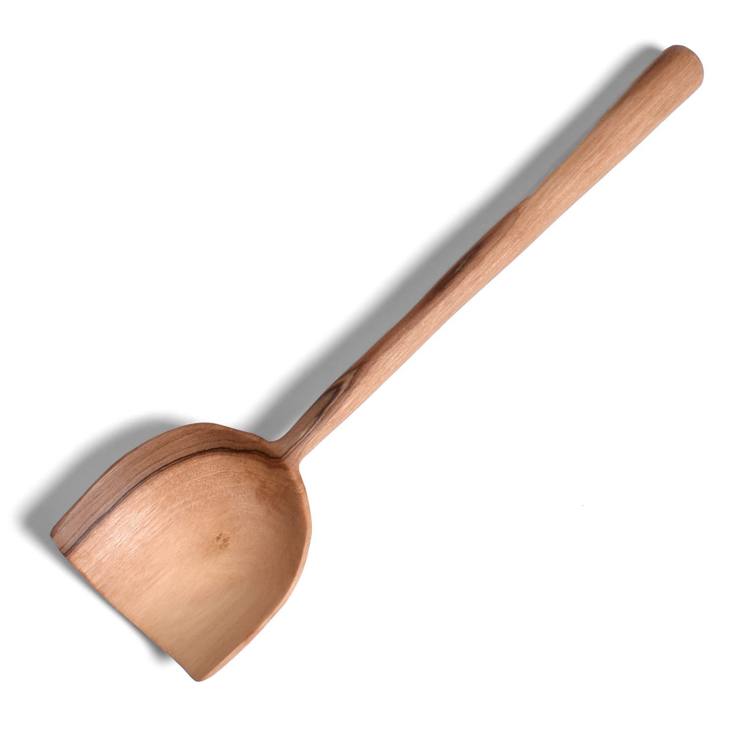 Wild Olive Wood Hand Carved 8 Shovel Spoon from Kenya, Perfect for Casseroles and Side Dishes, Each One Unique