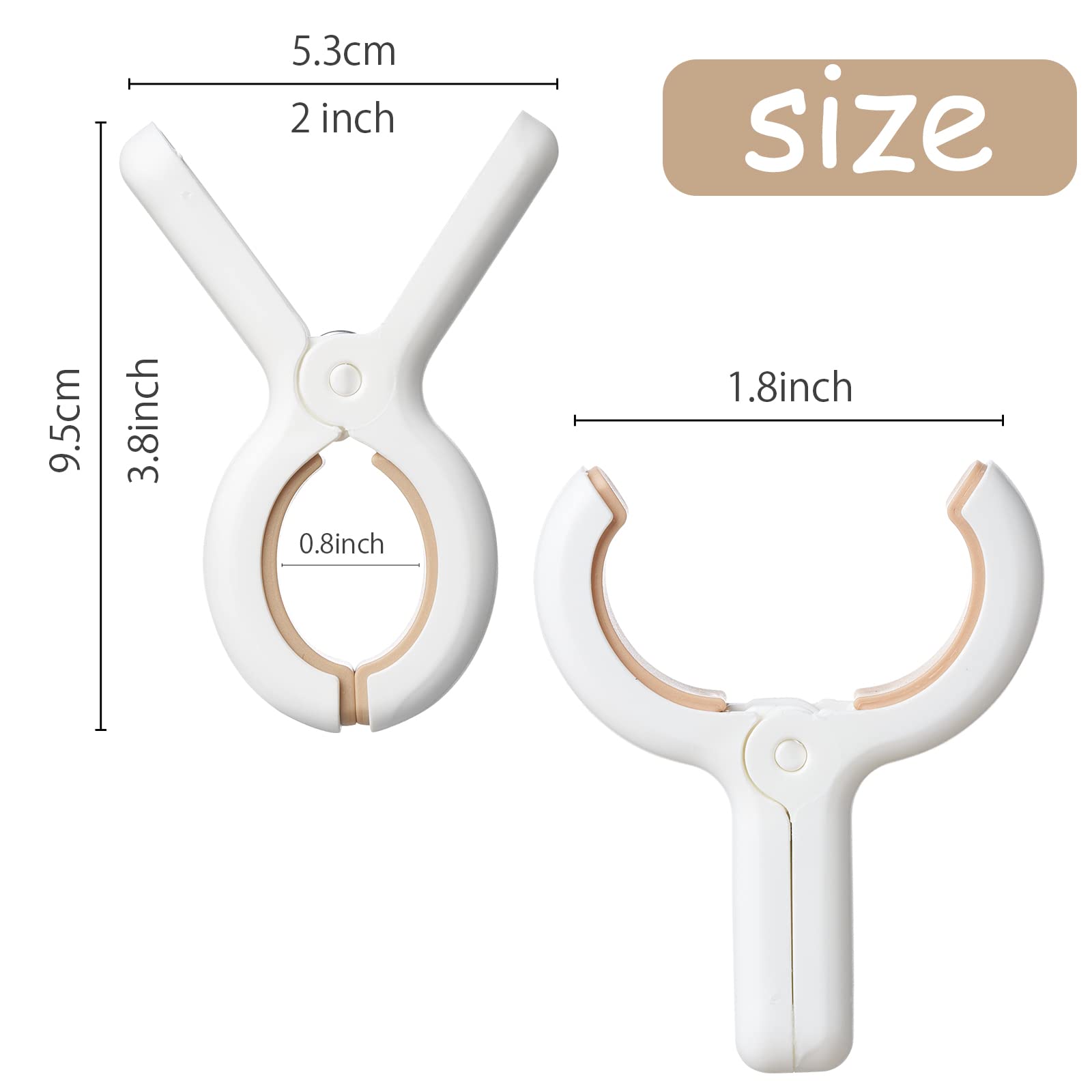 24 Pack Plastic Clothes Pins With Strong Anti-Rust Springs,Heavy Duty Beach Towel Clips,Laundry Clothespins To Keep Your Towel,