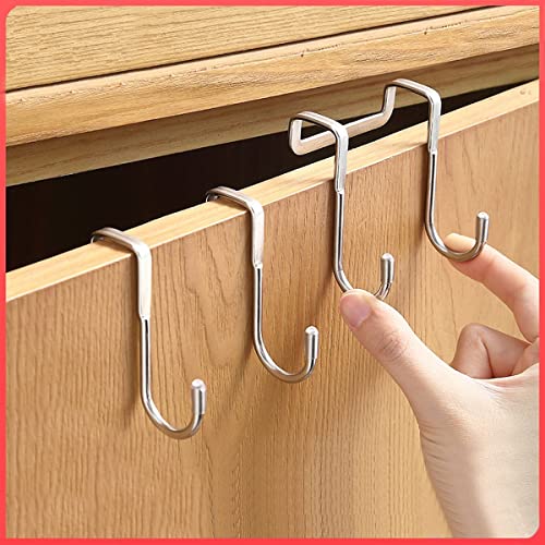 Wolpin 2 Pcs Over The Door Hook Hanger Wall Organiser Detachable Hook Rack For Hanging Towel | Clothes Hanger | Multipurpose Sta