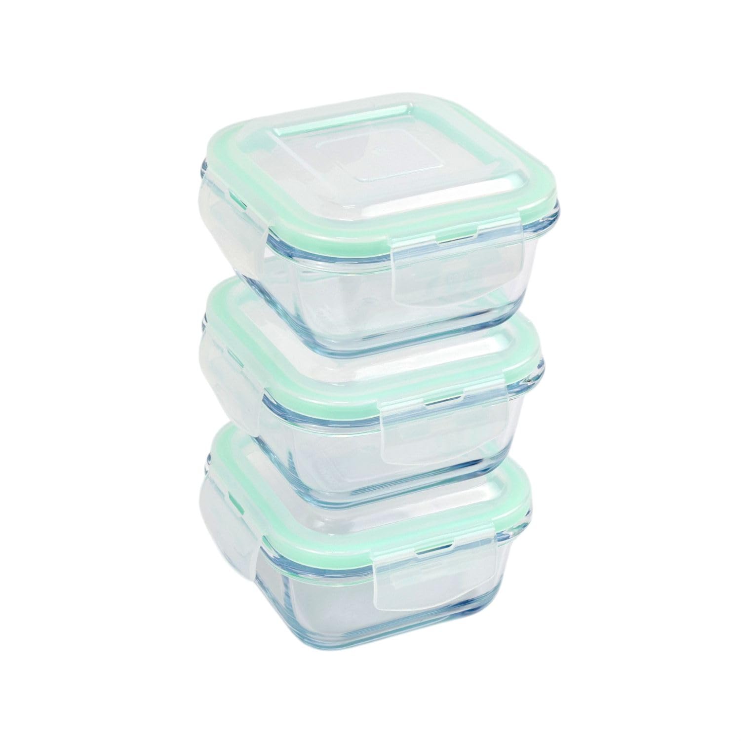 Signoraware Lock N Store Borosilicate Glass Square Container | Airtight & Leakproof | Stain Resistant | Microwave Safe | Ideal F