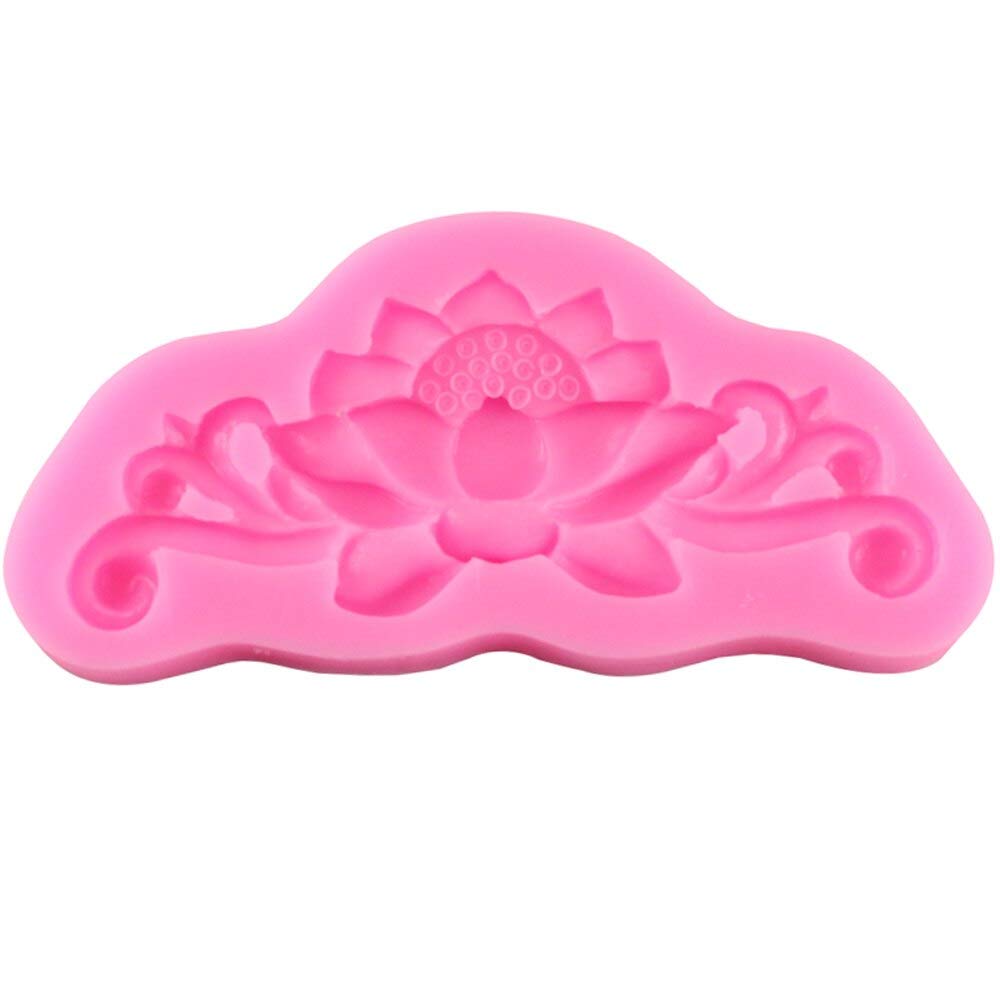 Floral Lotus Flower Garniture Silicone Mold Diy Candy Soap Mould Fondant Mold Desserts Cupcake Cake Topper Decoration Ice Cube H