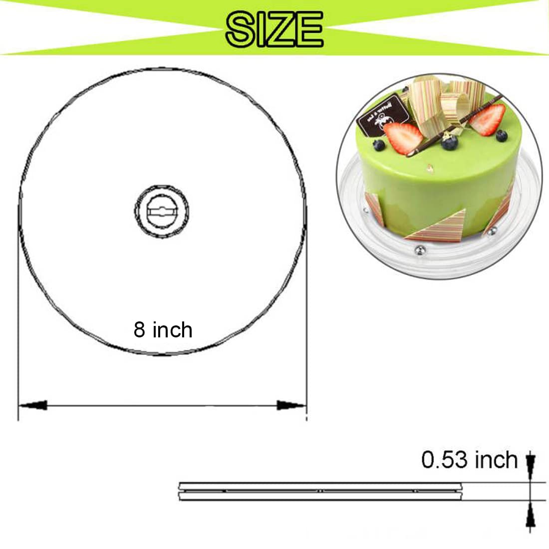 ALLRI Cookie Decorating Kit with 8-Inch Acrylic Turntable, 6 Fondant Brushes & Scribe Needle for DIY Royal Icing Decorating
