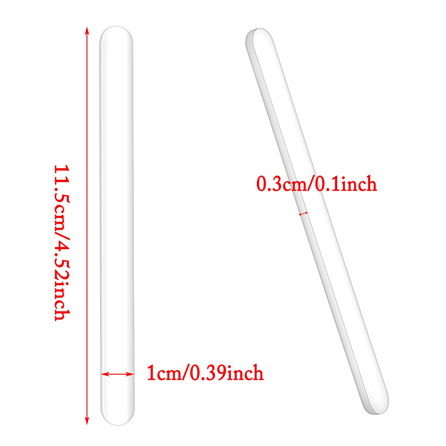 Onlykxy 100Pcs Clear Candy Stick 4Inch Mini Acrylic Cakesicle Stick Reusable Ice Cream Stick For Diy Craft Cake Mold Plant Label