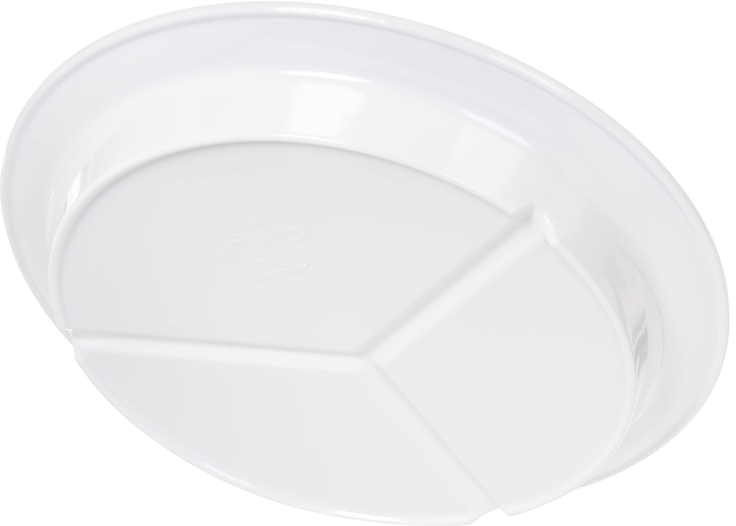 Carlisle Foodservice Products Kingline Divided Plate Deep Compartment Plate With 3 Compartments For Home And Restaurant, Melamin