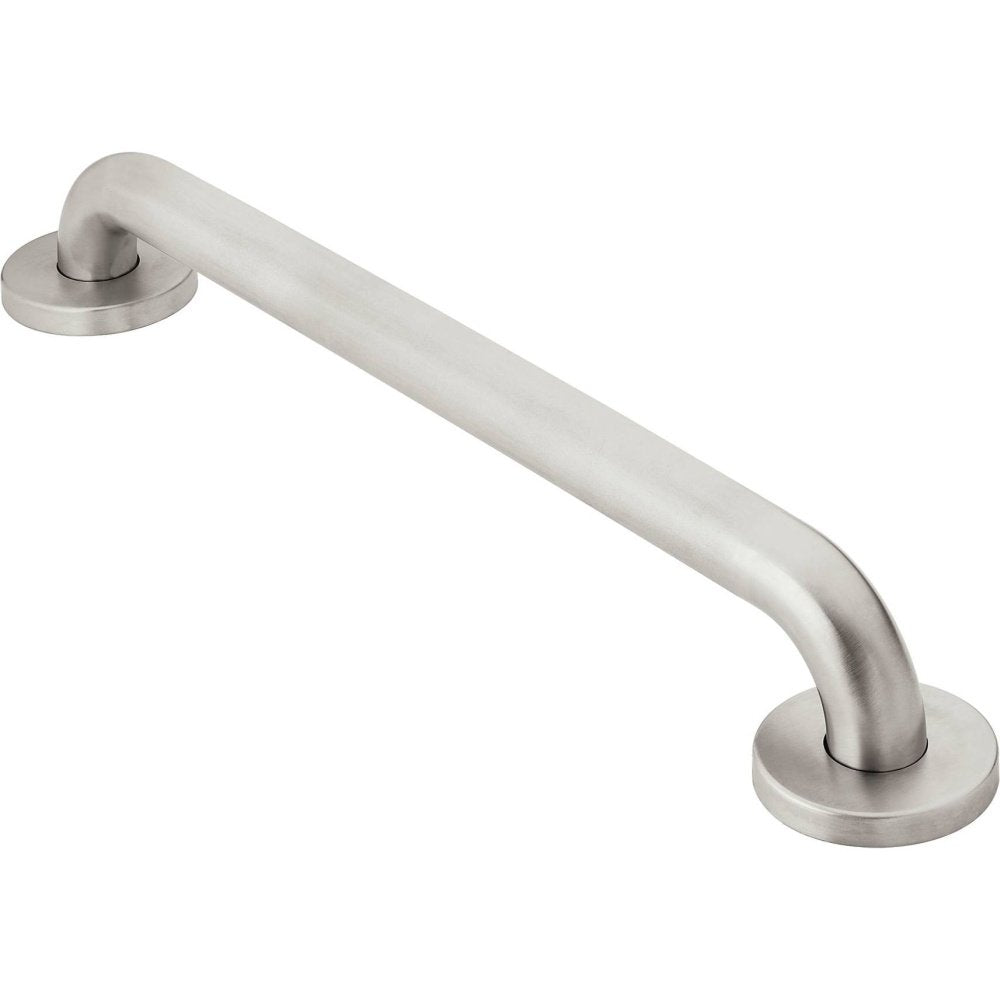 Moen Bathroom Safety 18-Inch Stainless Steel Bathroom Grab Bar With Concealed Screws And Slip-Resistant Peened Texture, R8718P