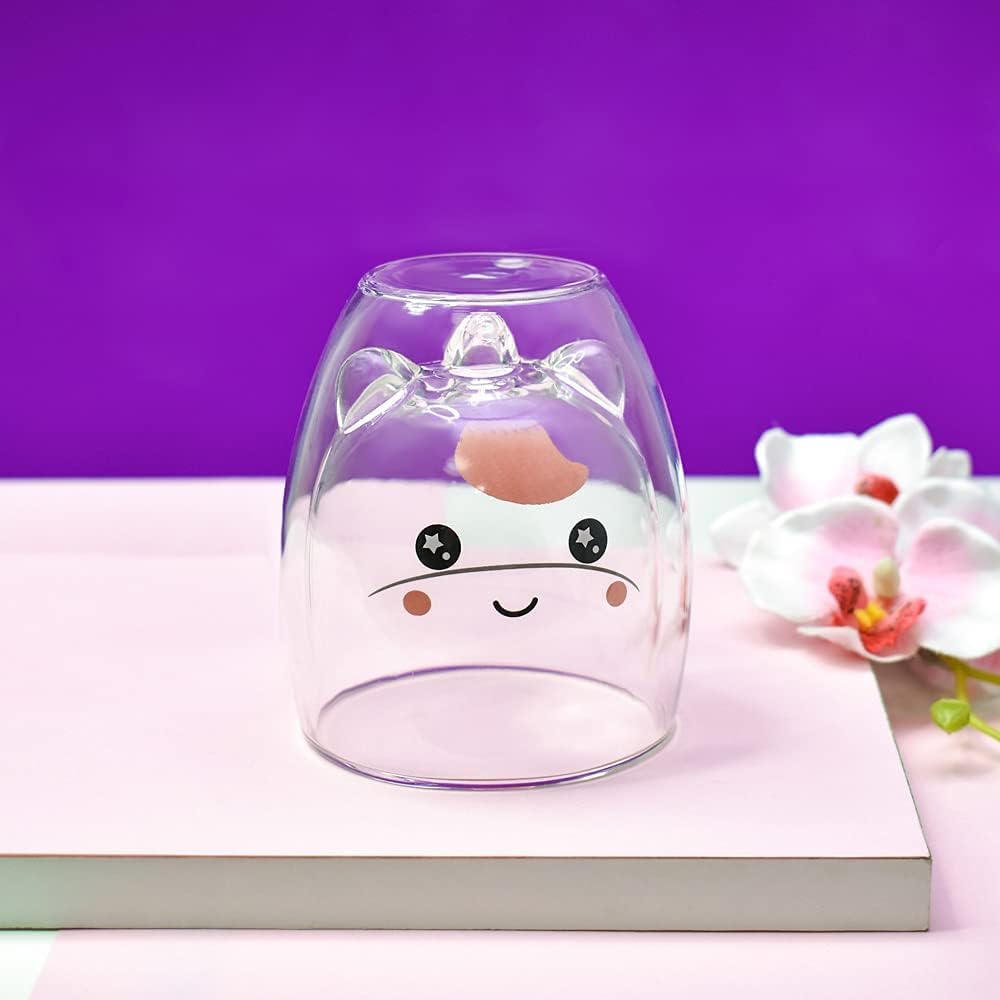 Unicorn Mug Cute Mugs Glass Double Wall Insulated Glass Espresso Cup, Coffee Cup, Tea Cup, Milk Cup, Kawaii Gifts, For Women Gir