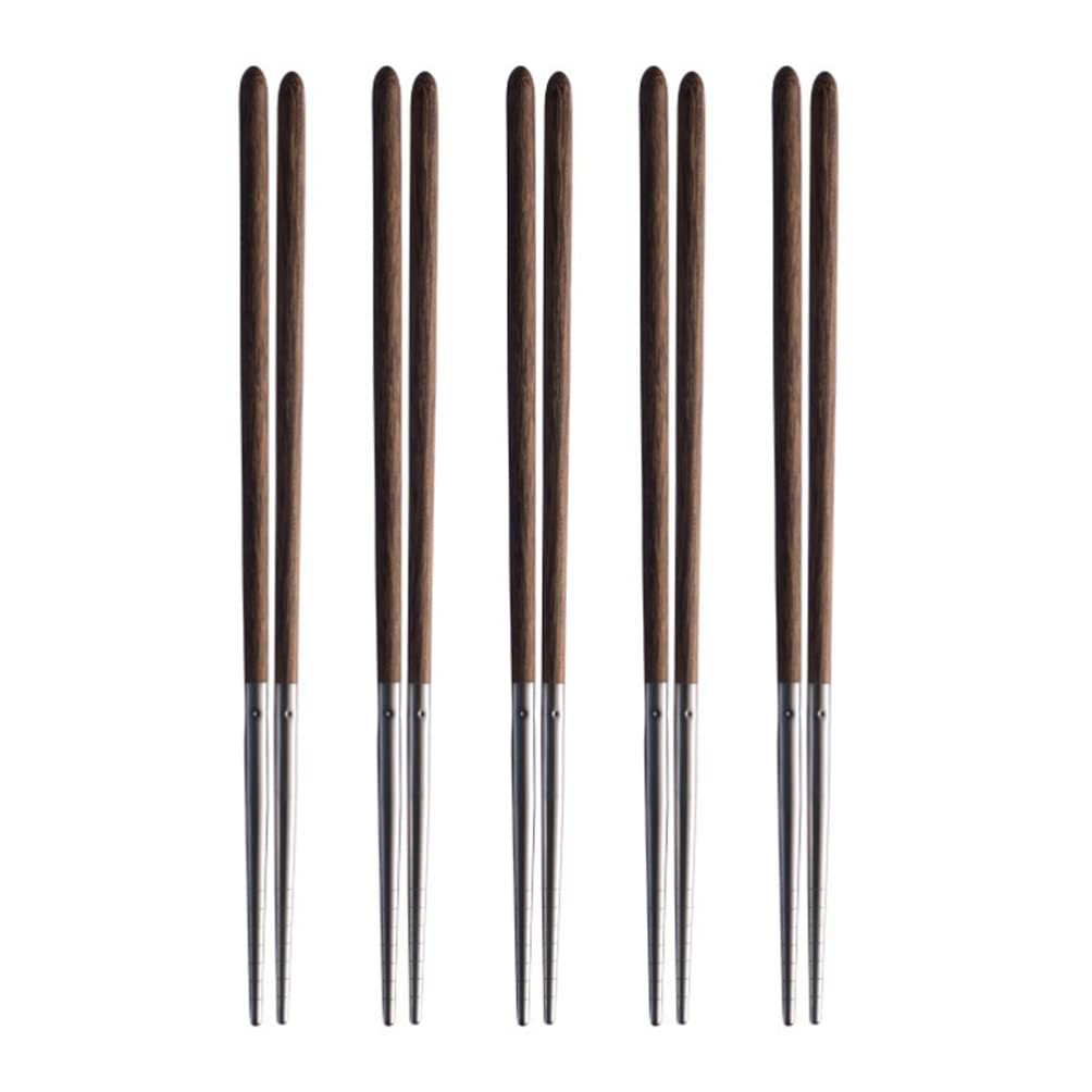 Metal Chopsticks 5 Pairs Sushi Chopsticks Sashimi Chopsticks Stainless Steel Japanese Chopsticks With Wood Handle Chef Tradition