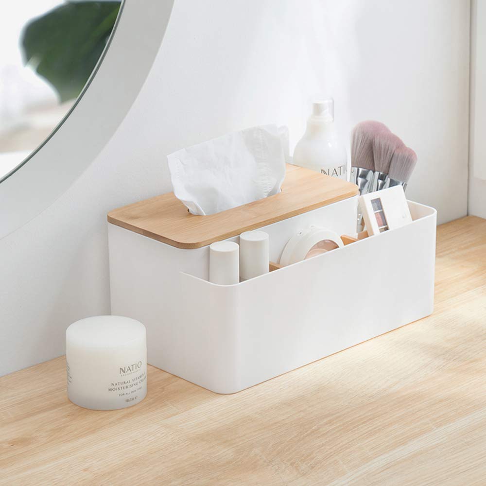 Poeland Multifunction Tissue Box Rectangular Facial Tissue Holder Dispenser For Dining Room, Kitchen, Bedroom Dressers And Home