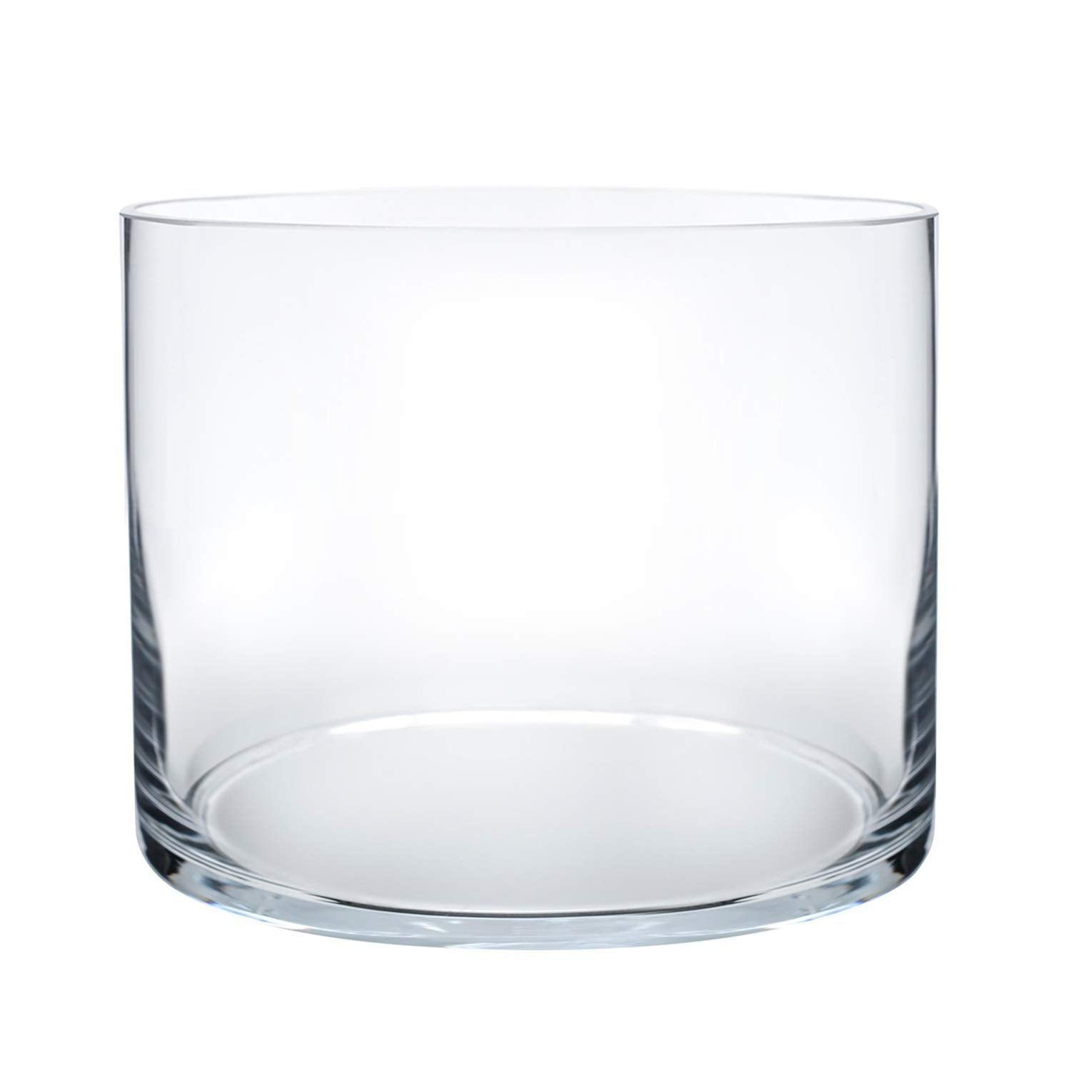 Royal Imports Flower Glass Vase Decorative Centerpiece for Home or Wedding - Cylinder Shape, 6 Tall, 6 Opening, Clear