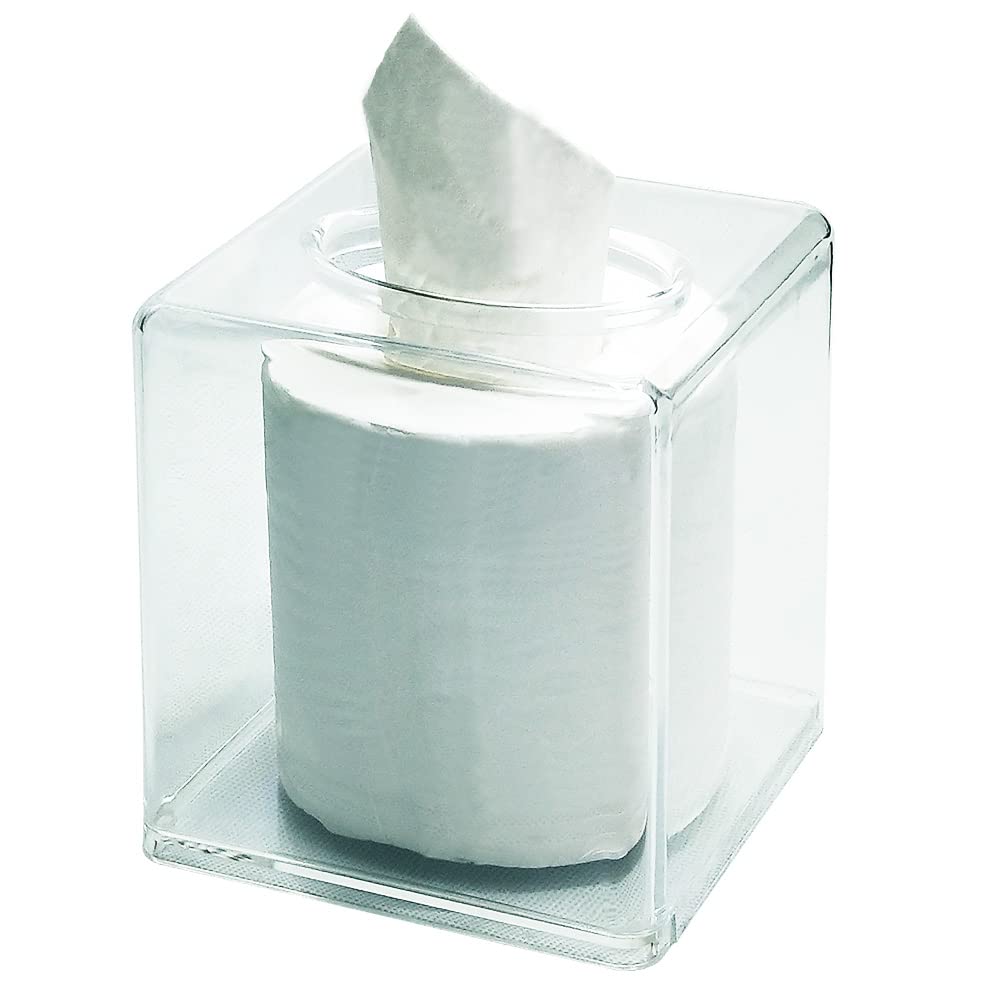 Square Clear Acrylic Tissue Box Covers, Big Bathroom Facial Napkin Box Holders, Table Clear Dryer Sheet Dispenser For Bathroom,