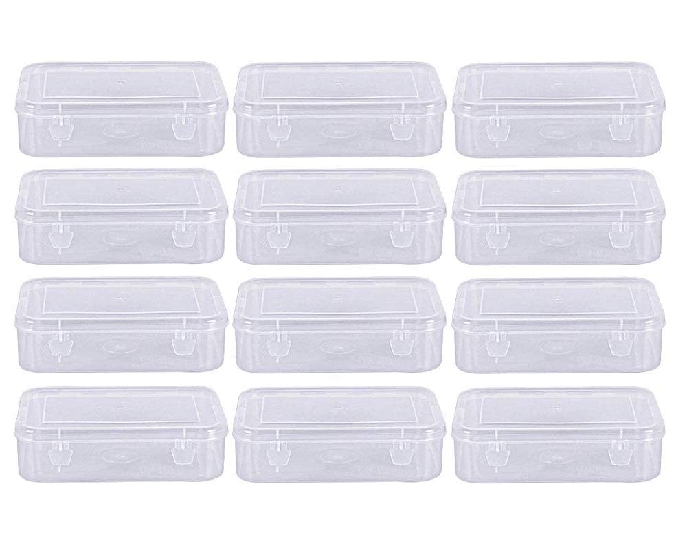 M.C. Pipwala Plastic Rectangular Container Box Set With Lid For Storage Of Multipurpose Things Like Jewellery, Medicine, Spices 