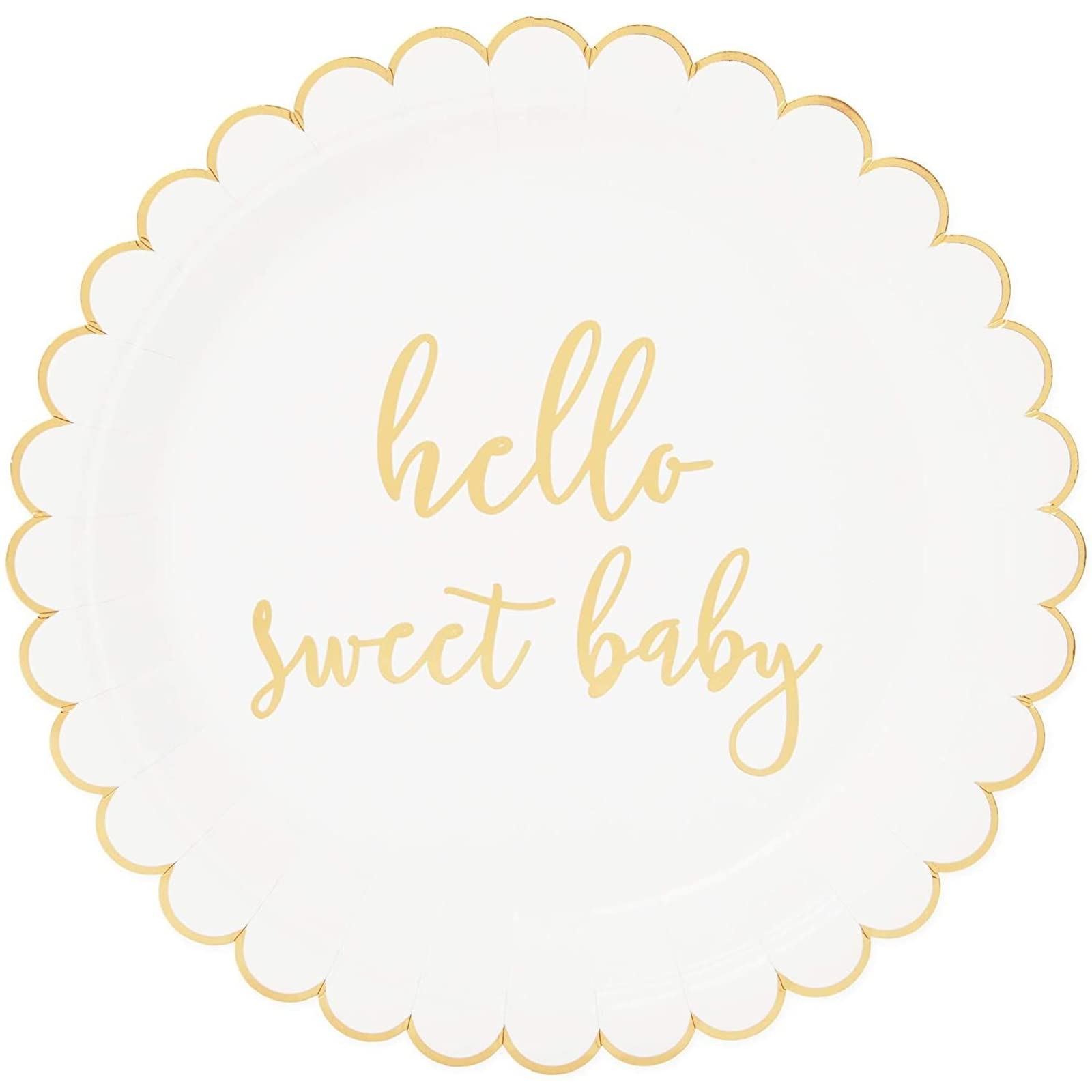 Sparkle And Bash 48 Pack Of Hello Sweet Baby Paper Plates For Baby Shower (9 Inches)