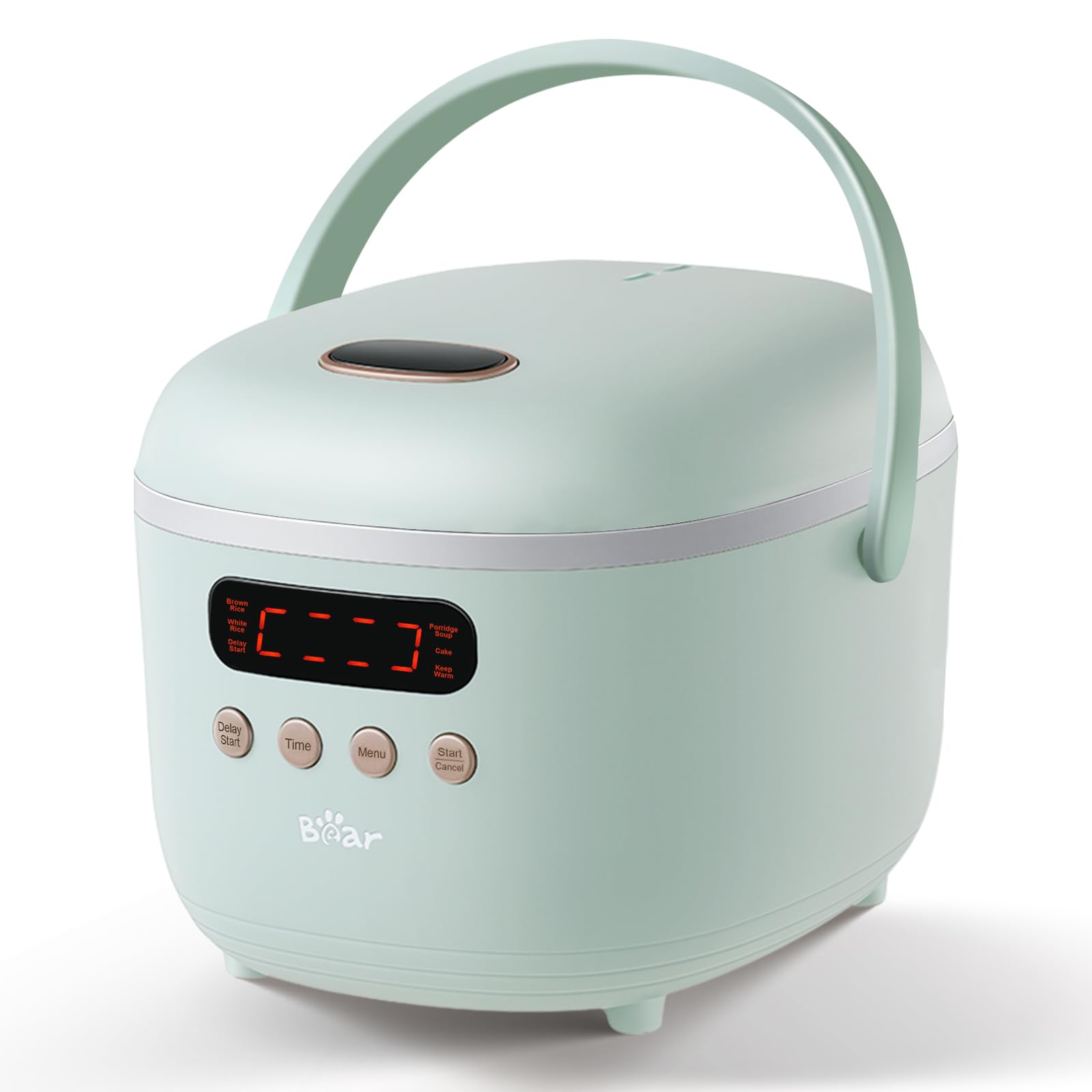 Bear Rice Cooker 4 Cups (UnCooked)  Rice Cooker Small  6 Cooking Functions  Advanced Fuzzy Logic Micom Technology  24 Hours Preset Keep Warm  for White/Brown Rice Quinoa Oatmeal Soup Cake  2L Green