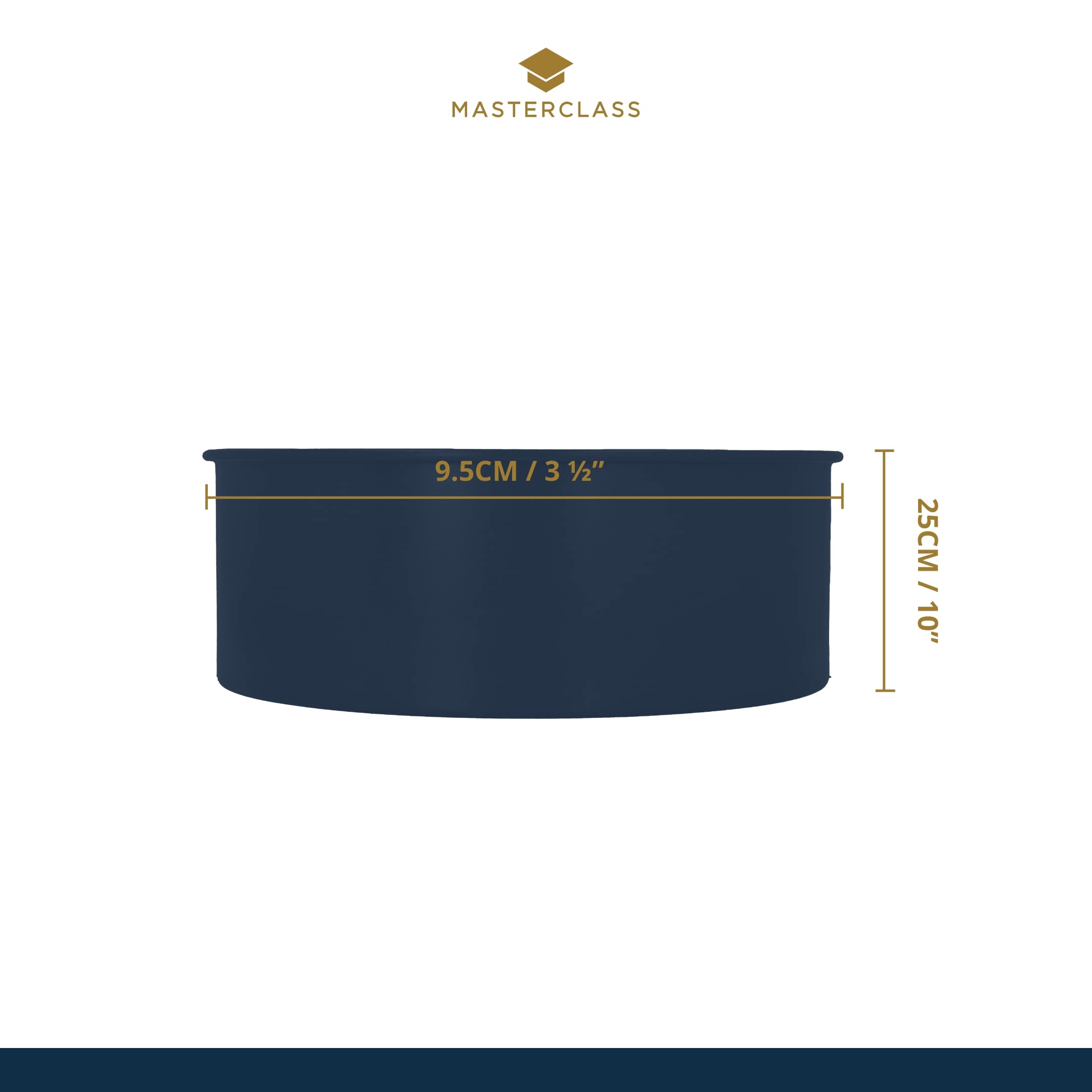 Masterclass Kcmchb47 25 Cm Deep Cake Tin With Pfoa Non Stick And Loose Bottom, 1 Mm Carbon Steel, 10 Inch Round Pan, Grey