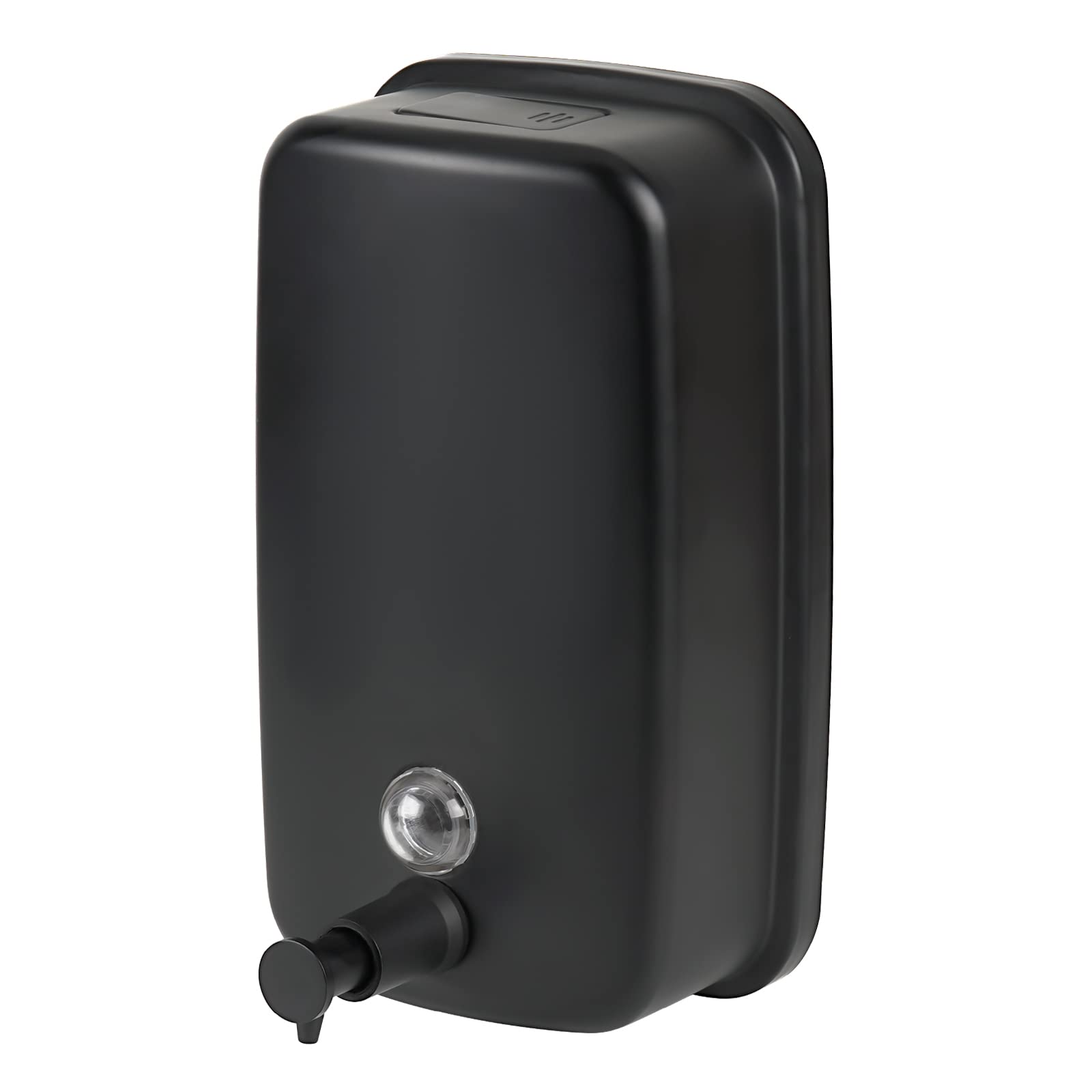 Wewbaby Soap Dispenser Wall Mount, 1000Ml/33.8 Fl.Oz Bathroom Wall Mounted Soap Dispenser Black Metal Wall Soap Dispenser For Ki
