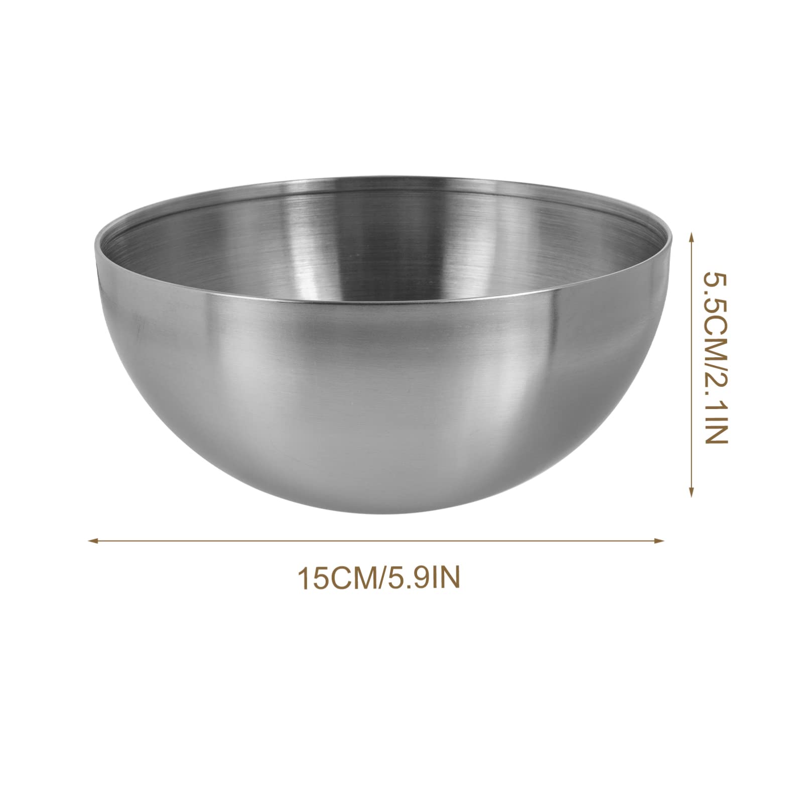 Hemoton 2Pcs Stainless Steel Mixing Bowls, Thicken Salad Bowl Food Serving Bowl For Cooking, Baking, Prepping, (Silver- 15Cm/ 6I