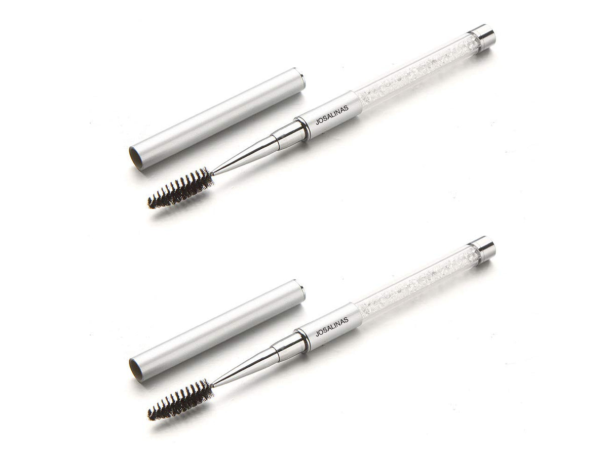 Josalinas 2Pcs Mascara Brushes Eyebrow Eyelash Brushes Mascara Wands Applicators Eye Brushes Portable Cosmetic Brushes With Cap