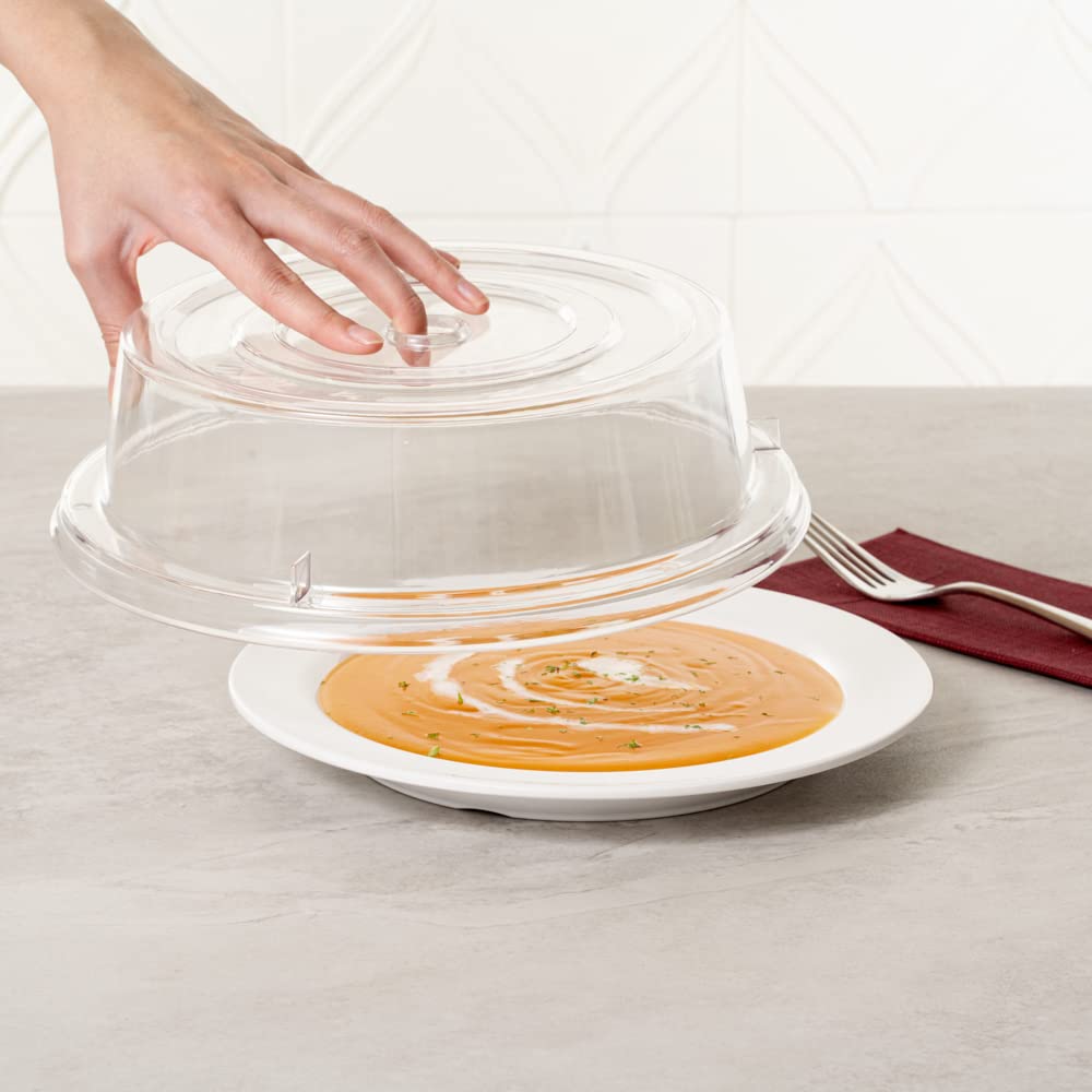 Restaurantware Cater Tek 10.2 Inch Polycarbonate Plate Covers 10 Shatterproof Dish Covers - Dishwashable For 10-Inch Plates Clea