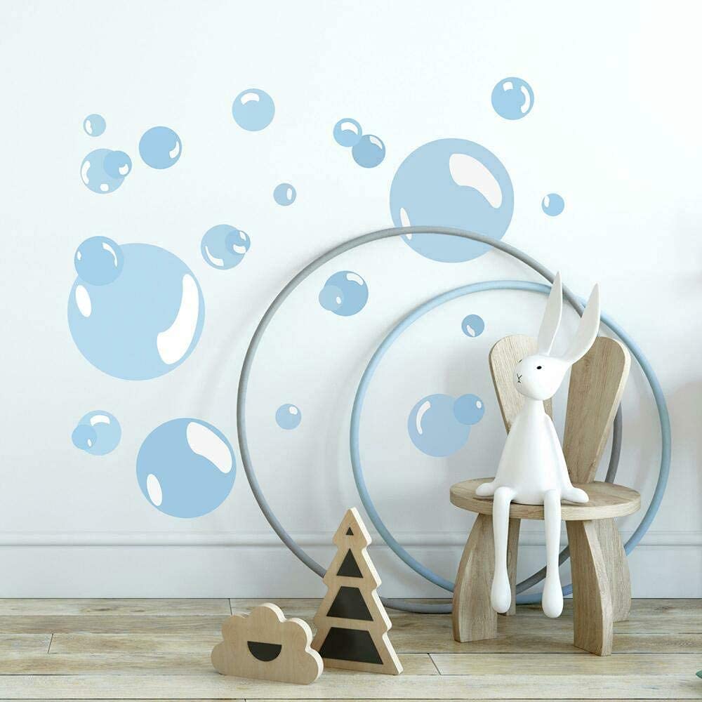 Roommates Rmk1846Scs Bubbles Peel & Stick Wall Decals, Blue 10 Inch X 18 Inch