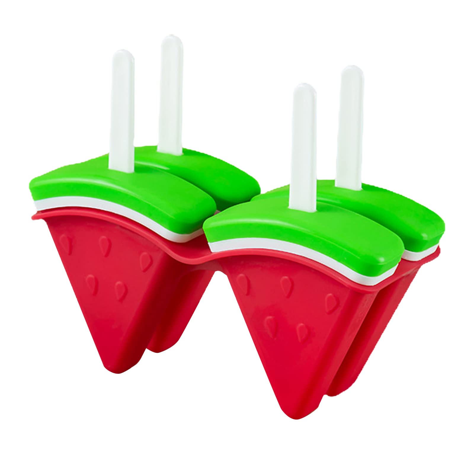 Popsicles Molds For Kids, 4 Cavities Bpa-Free Silicone Frozen Popsicles Mold, Reusable Easy Release Watermelon Shape Ice Cream M