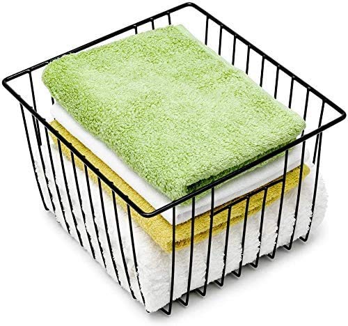 Slideep Wire Metal Basket Bin Storage Baskets Modern Farmhouse Food, Vegetable, Shampoo, Clothes, Fruits Storage Organizer Baske
