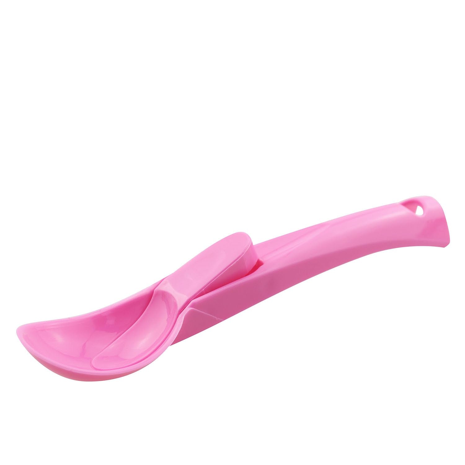 Jcbiz 4Pcs Ice Cream Scoop Fruit Spoons Plastic Melon Baller Watermelon Scooper Kitchen Accessories 4 Colors (Orange, Green, Pin