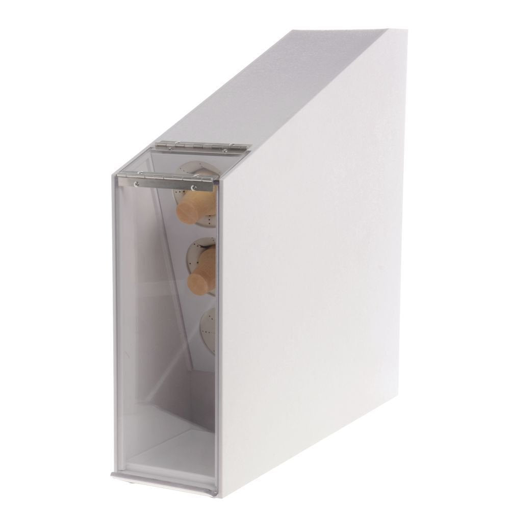Dispense-Rite 3-Compartment White Polystyrene Ice Cream Cone Dispenser - 23''L X 6''W X 21 3/4''H