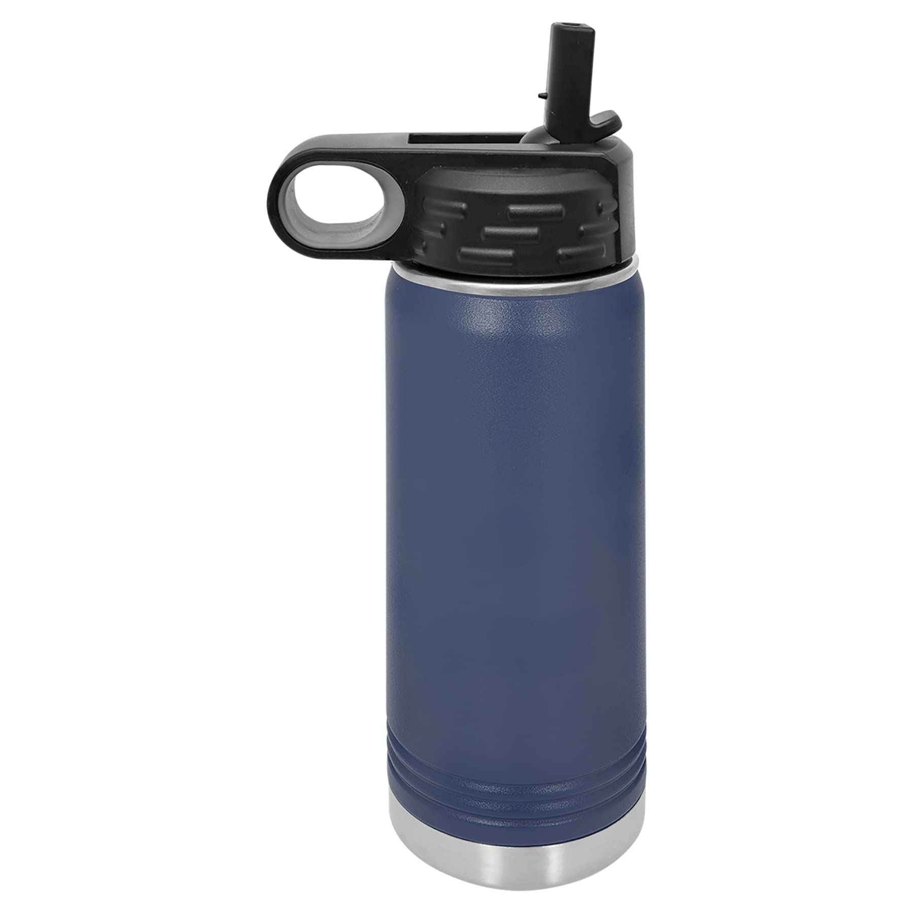 Polar Camel 20 oz Stainless Steel Water Bottle with Flip Top Lid and Straw (Navy Blue)