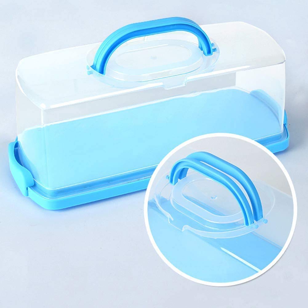 Cheeren 2 Pack Plastic Loaf Cake Storage Container, Bread Keeper For Carrying And Storing Banana Bread, Pumpkin Bread (Blue)