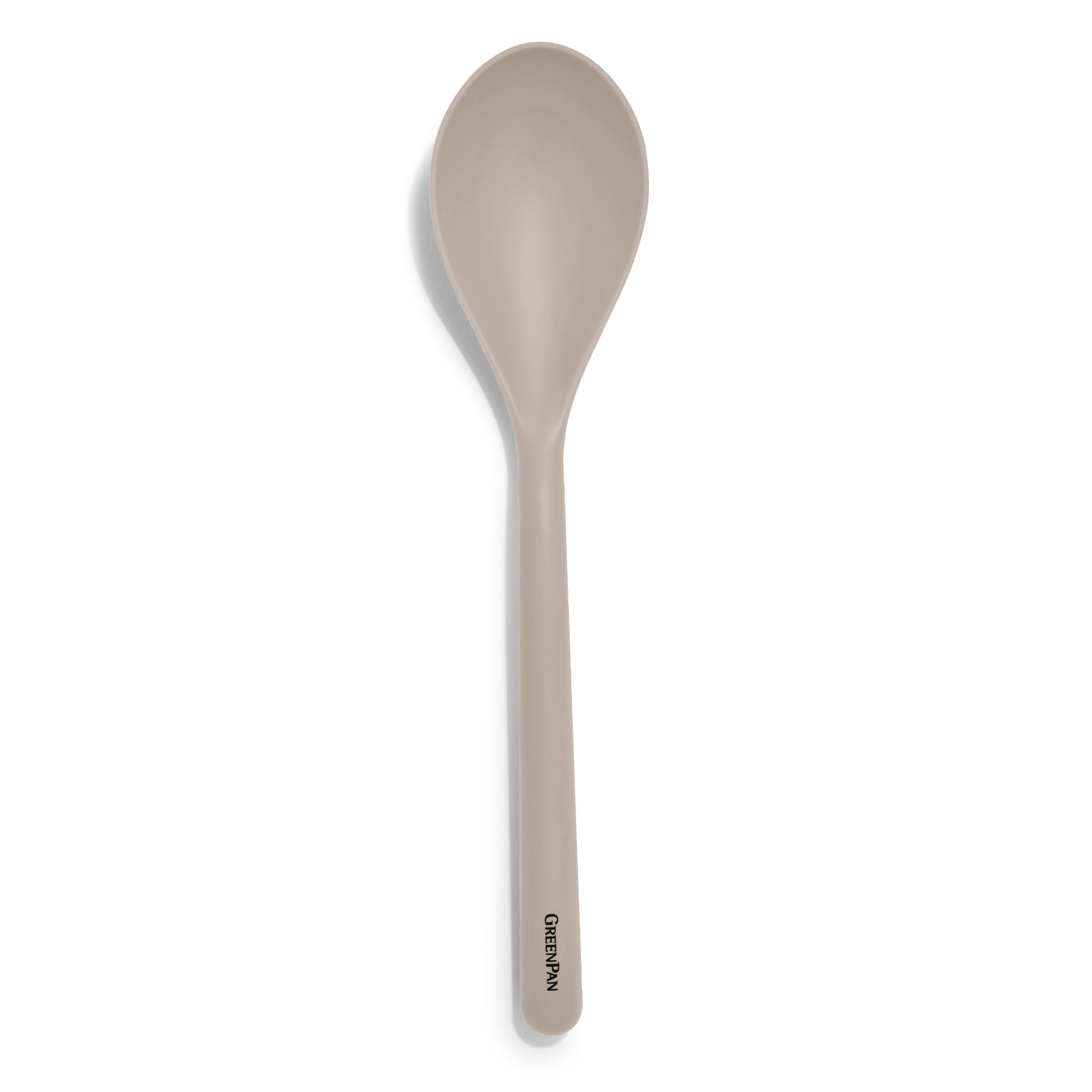 GreenPan Silicone Solid Spoon, Mixing Stirring Serving, Cooking Kitchen Utensil, Flexible Rubber Nonstick Cookware, Rigid Steel 