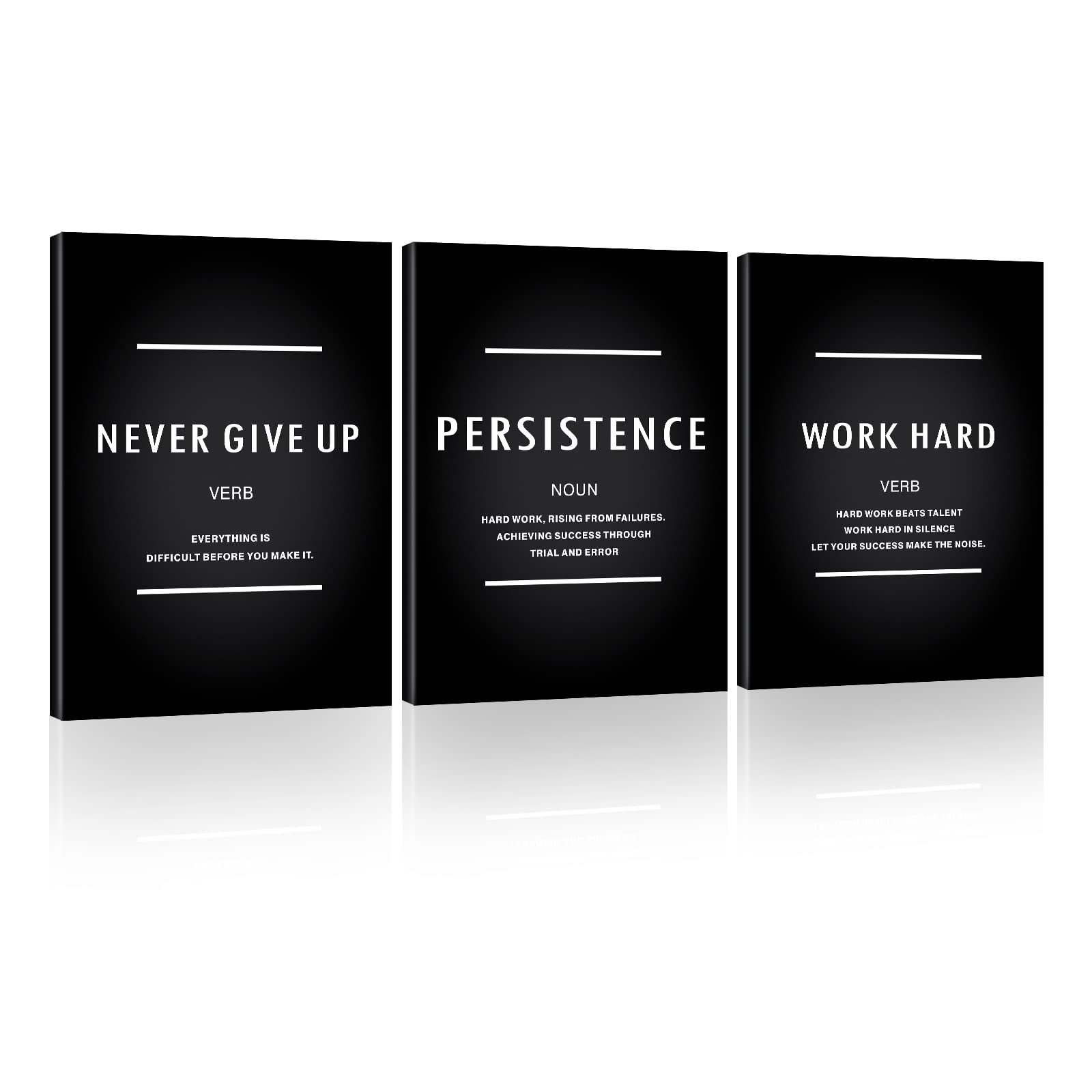Motivational Never Give Up Canvas Wall Art, Inspiration Work Hard Persistence Quotes Reminder Decor Positive Affirmation Poster