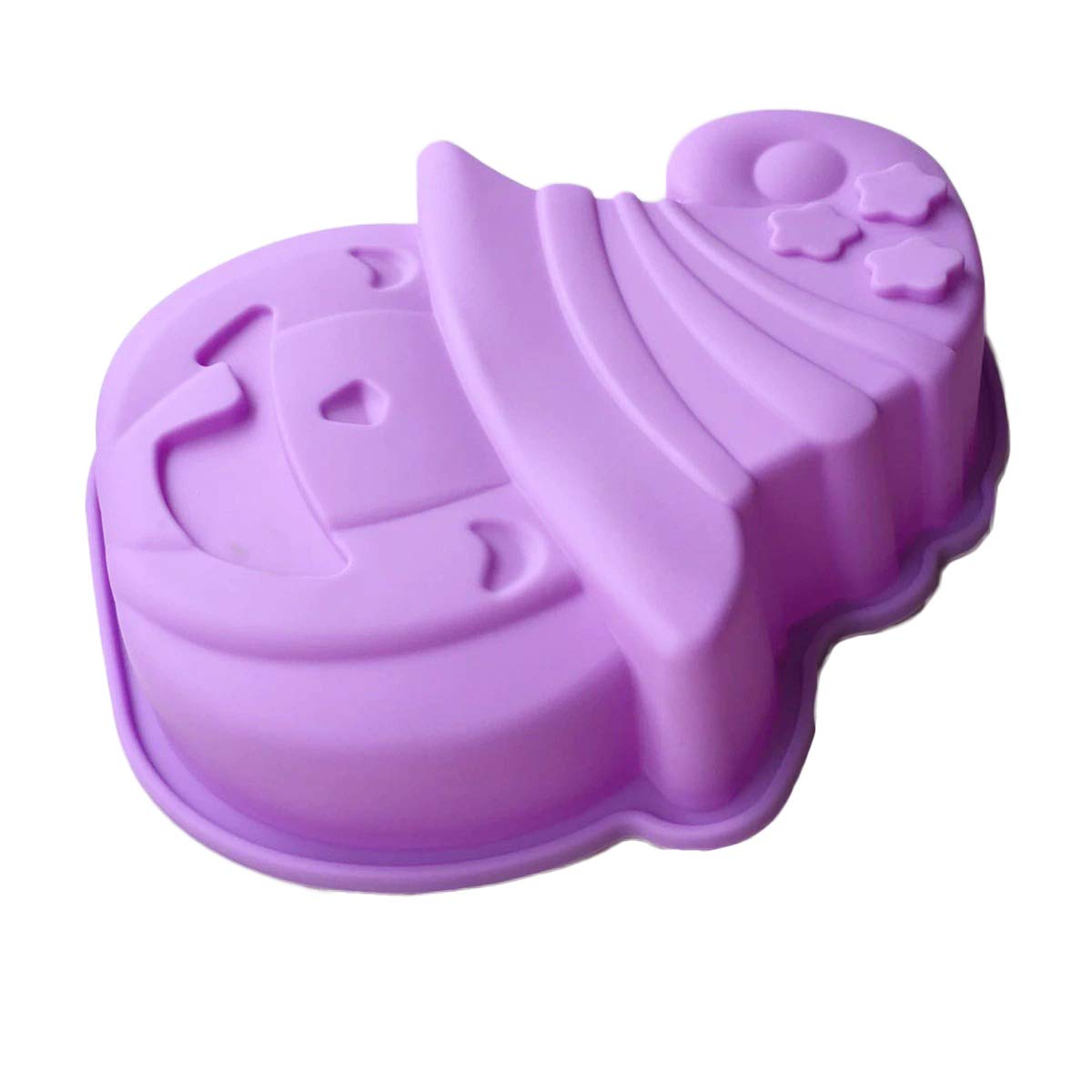 Wetco 3D Pumpkin Face With Witch Hat Silicone Cake Mold For Baking Non-Stick Shapes Cake Pan