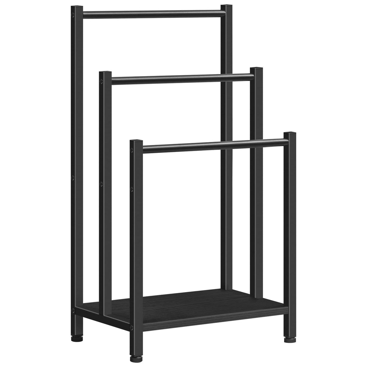 Hoobro Free Standing Towel Rack, 3 Tier Blanket Rack, Blanket Holder For Bathroom, 16.9'' L X 11'' W X 31.9'' H, Industrial Meta