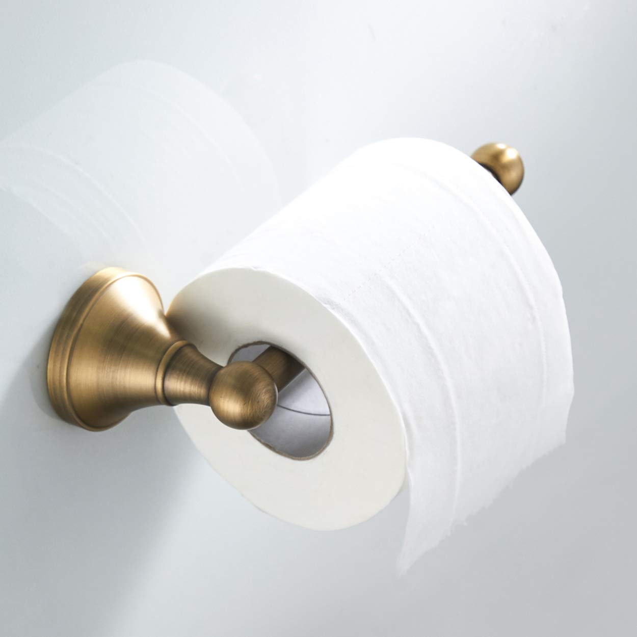 Flybath 2pc Bathroom Accessories Set - Towel Ring and Toilet Paper Holder Antique Brass Wall Mounted  Brushed Bronze