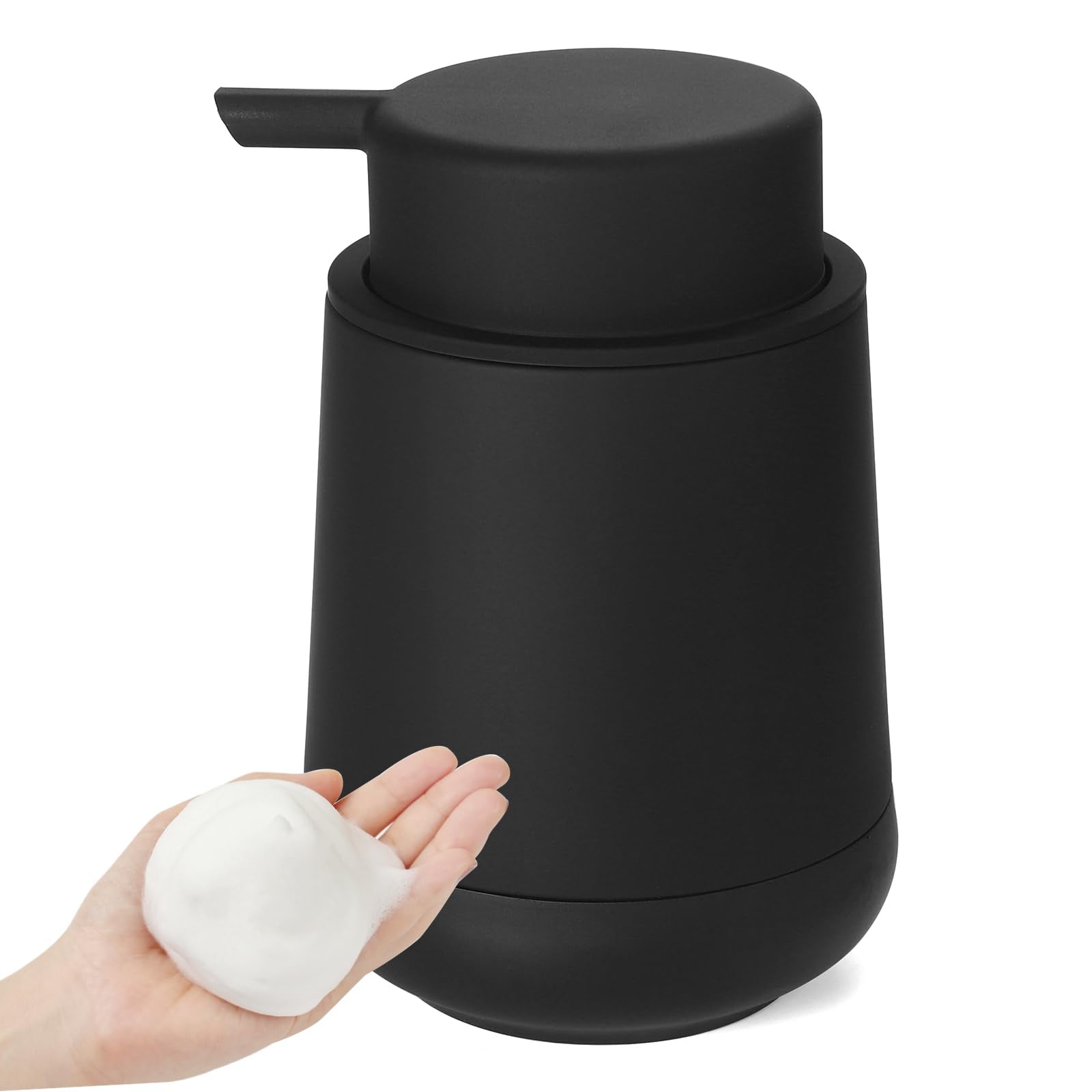 Gahefy Silicone Boot Black Foaming Hand Soap Dispenser For Bathroom,Refillable Foam Dish Soap Dispenser For Kitchen With Easy-To