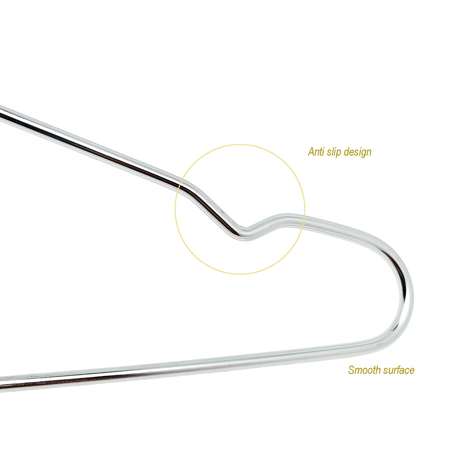 20 Pcs Heavy Duty Metal Hangers Stainless Steel Anti-Theft Security Clothes Hangers Closed Loop Coat Hangers For Hotels And Hosp