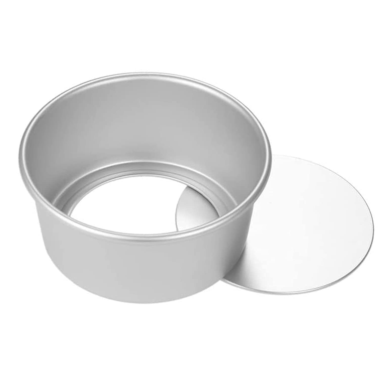 Dealglad 6 Inch X 3 Inch Anodized Aluminum Round Cheesecake Pan Chiffon Cake Mold Baking Mould with Removable Bottom