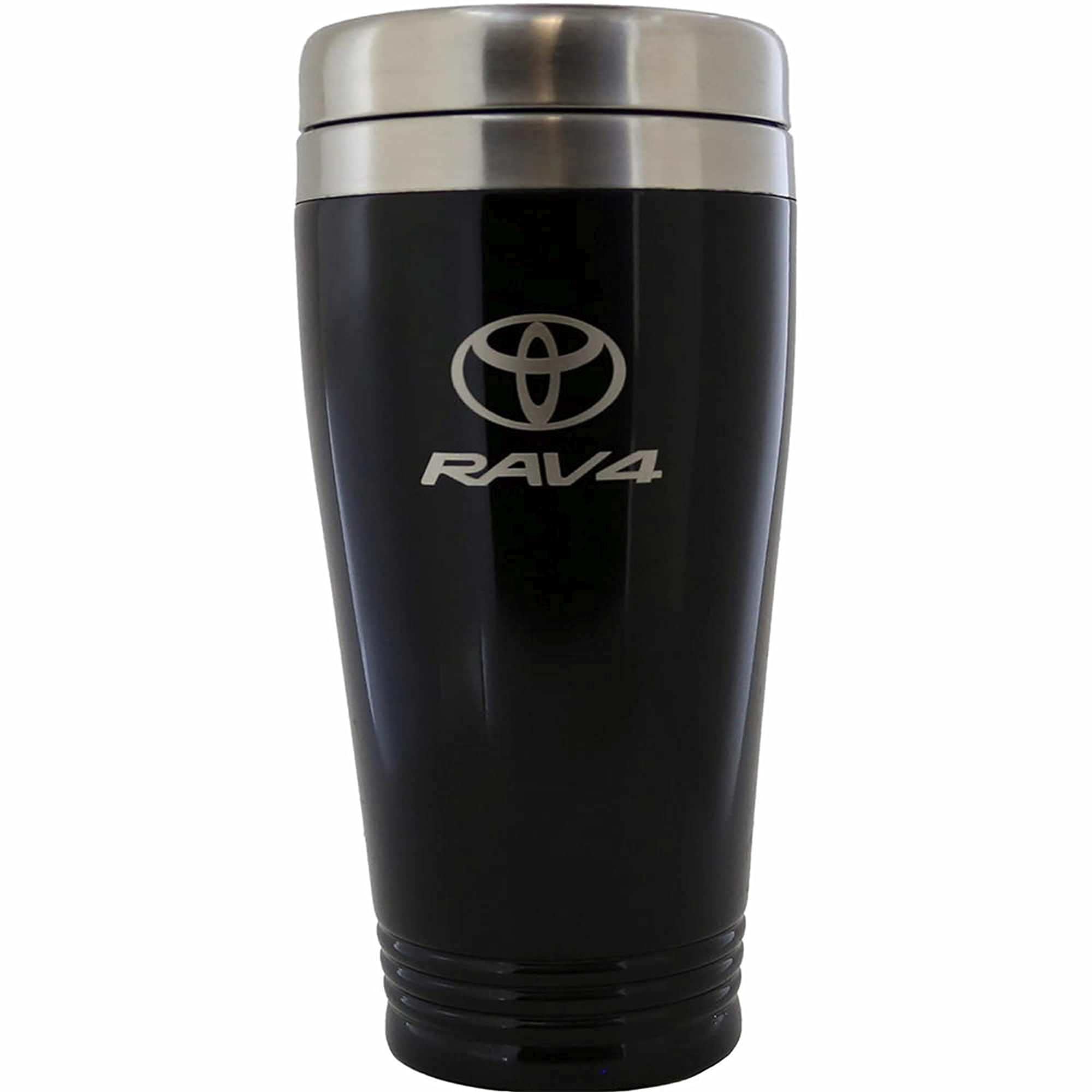 Au-Tomotive Gold Stainless Steel Travel Mug For Toyota Rav4 (Black)