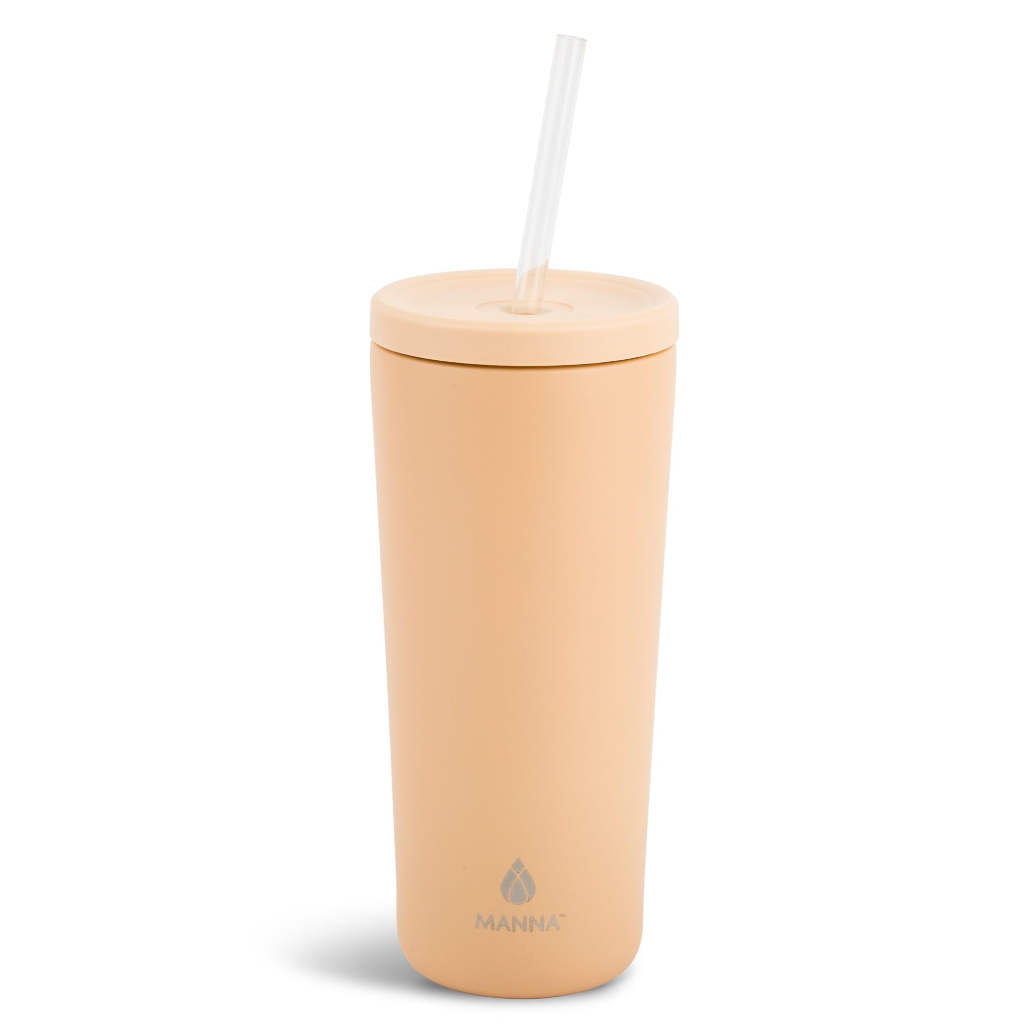 Manna Ranger Doublewall Insulated Stainless Steel Tumbler with Leakproof Smart Seal Lid and Reusable Tritan Straw  24 Oz  Sa
