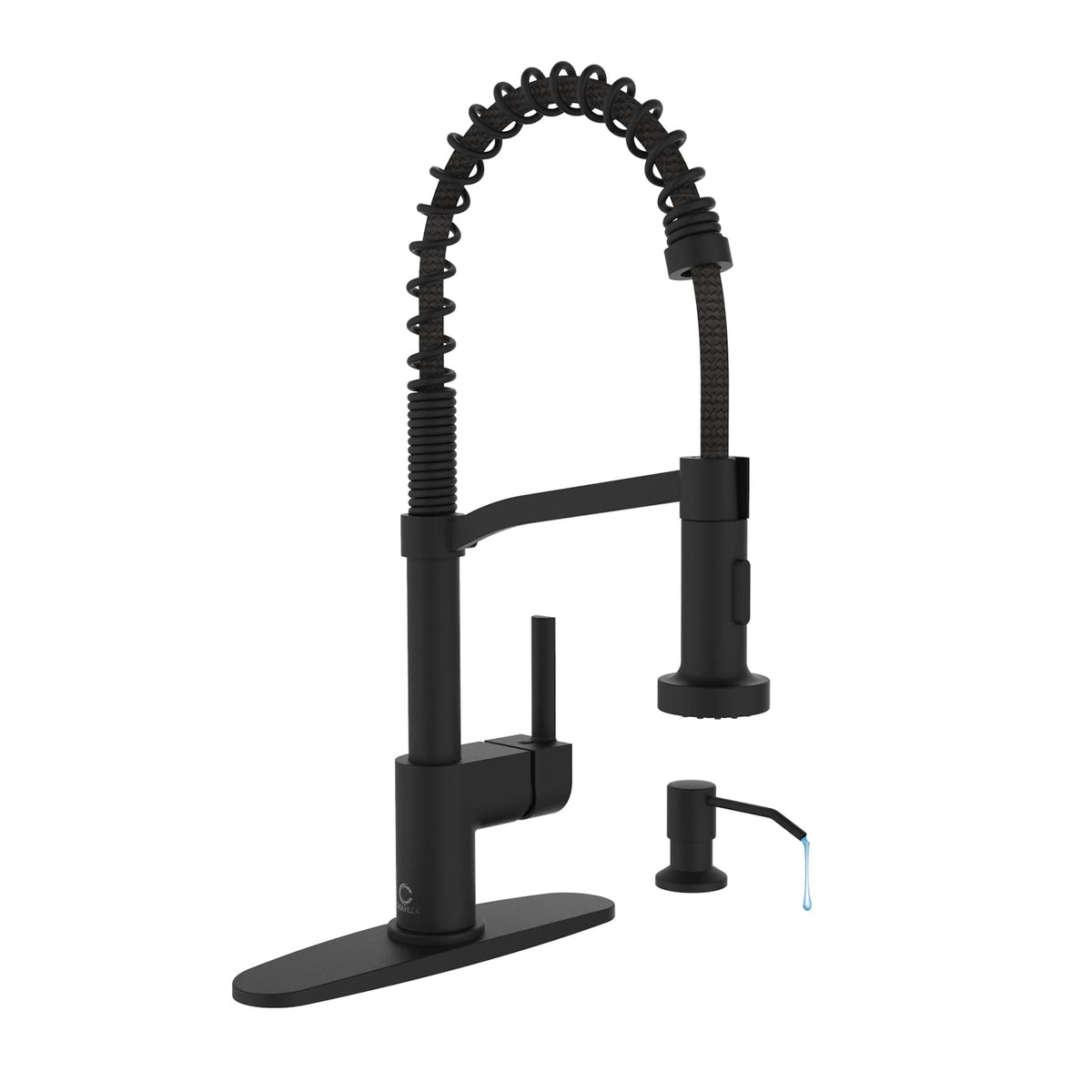 Casavilla Black Kitchen Faucet Soap Dispenser, Faucet For Kitchen Sink, Kitchen Sink Faucet With Deck Plate, Kitchen Faucet With