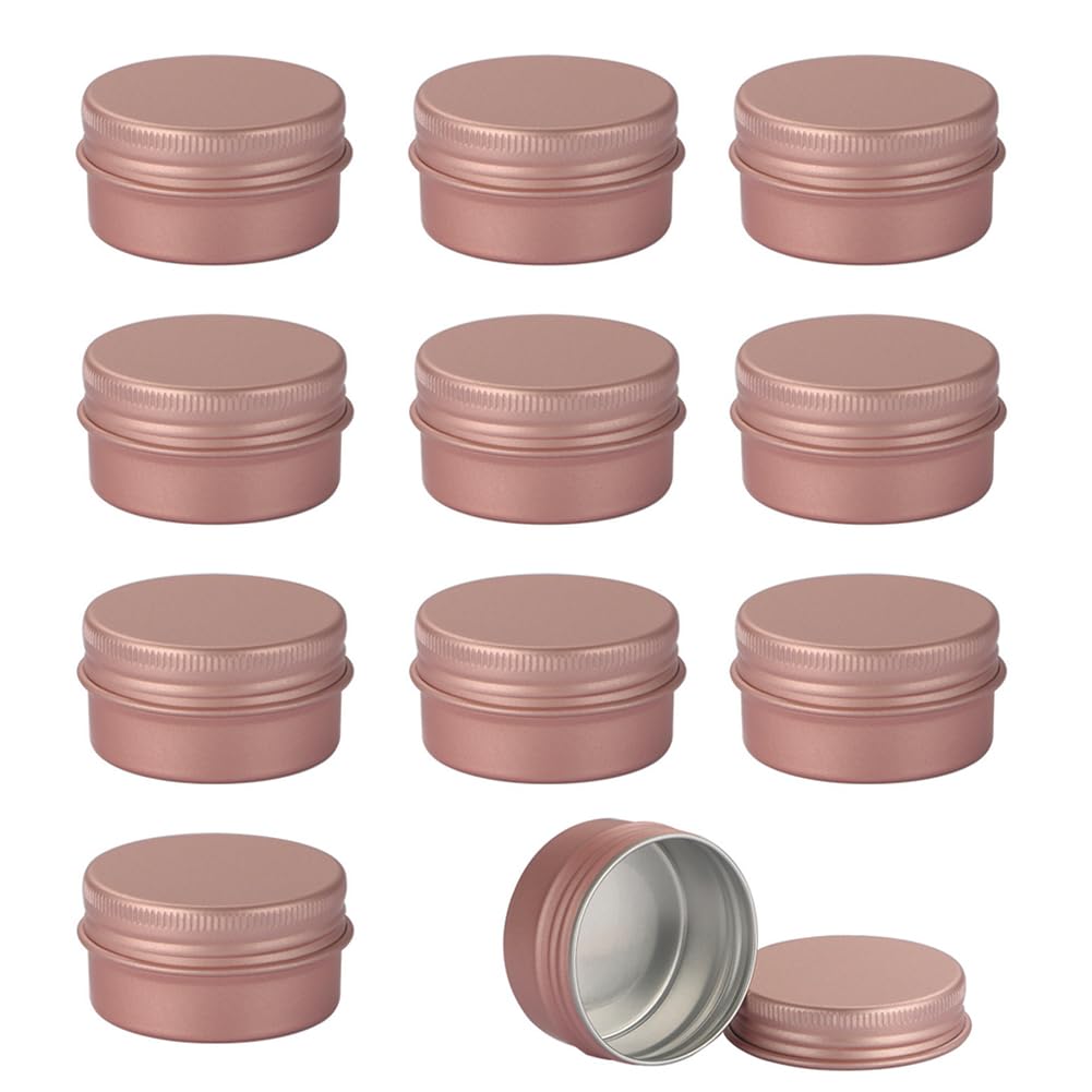 Yaphetss 12Pcs 30Ml/1Oz Aluminum Tin Jar With Screw Lid Empty Refillable Aluminum Round Tin Containers For Cosmetic Lip Balm Cre
