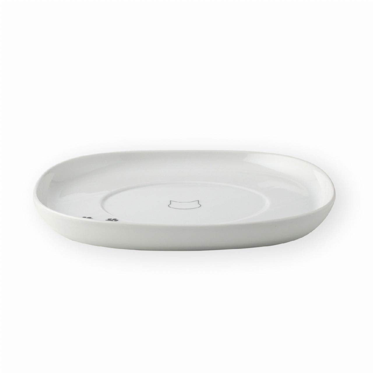 Necoichi Raised Cat Bowl Dining Tray (White, Single)