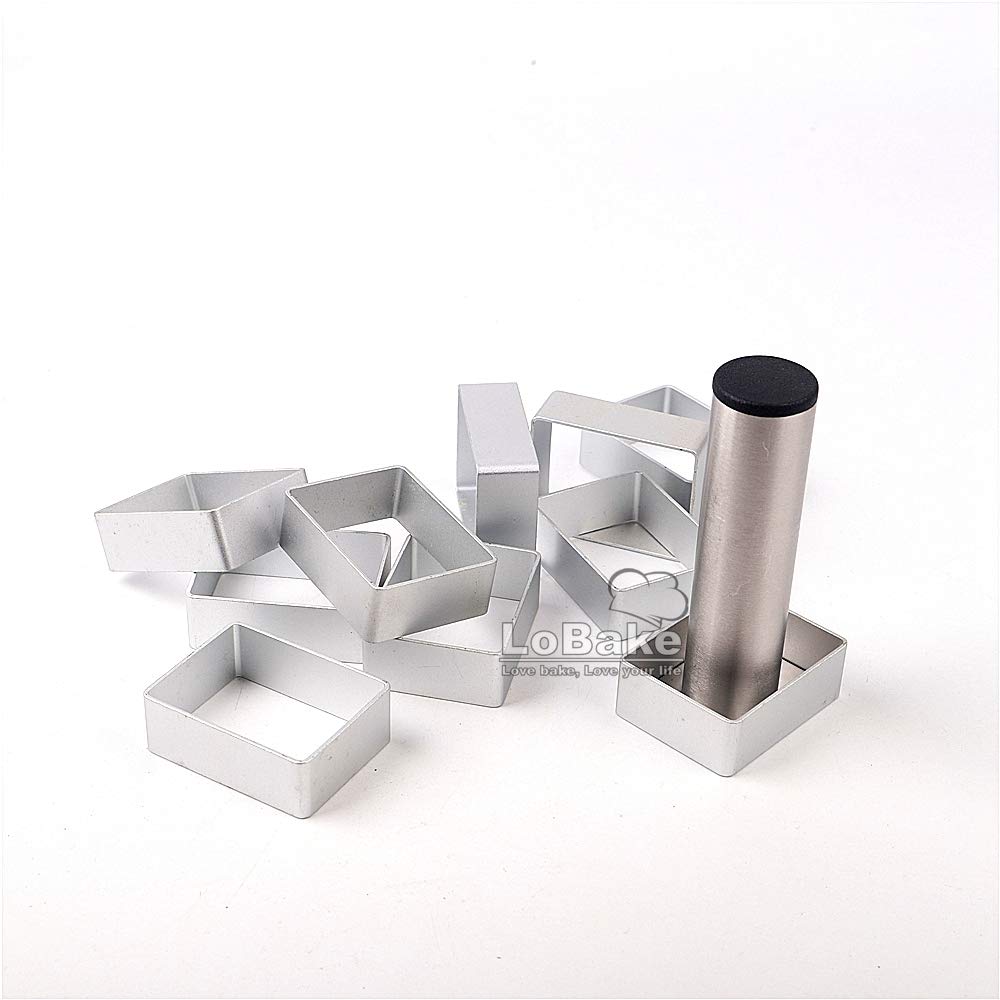 Lobake Rectangle Shape Aluminium Pineapple Cake Mold Stainless Steel Pressing Stamp Mooncake Mould Fondant Cookie Biscuit Molds