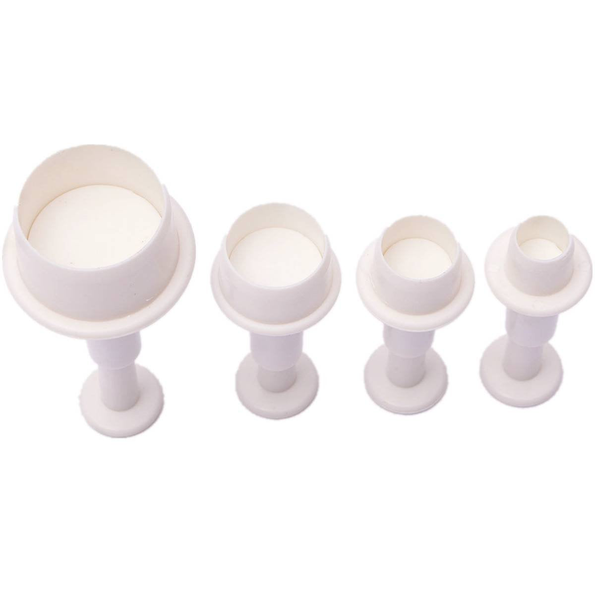 Sphtoeo A Set Of 4Pcs Round Circle Cake Biscuit Cookies Mold Cutter Plunger Fondant Sugarcraft Icing Decorating